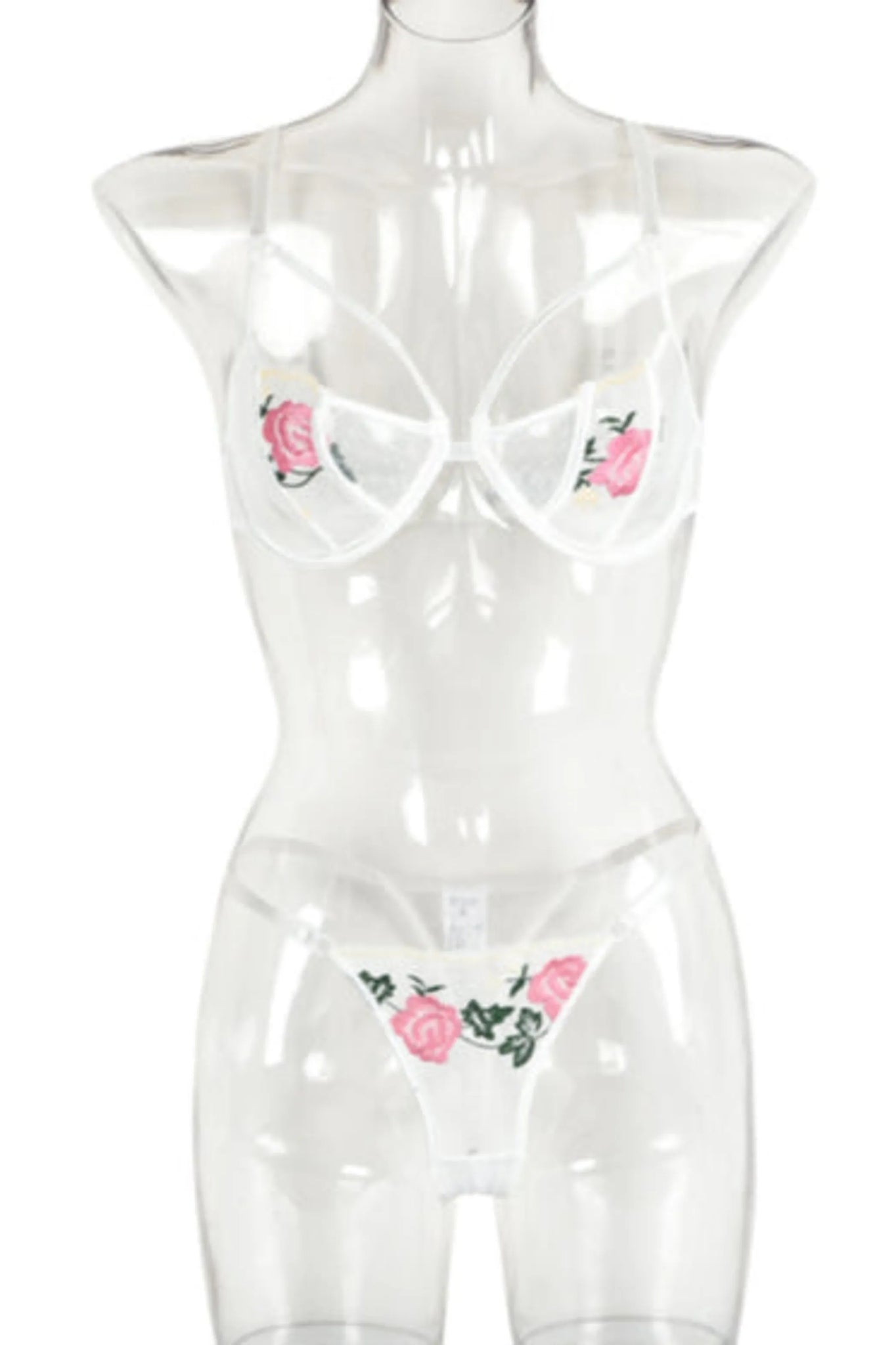 Embroidery Lace Lingerie Set - 2 Piece