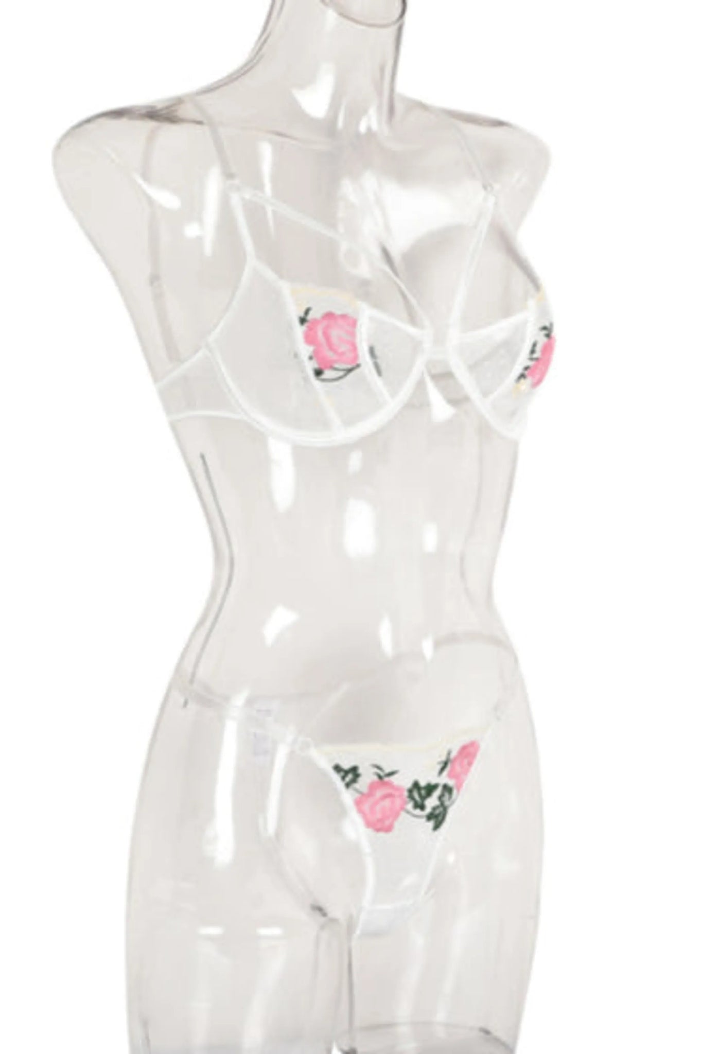 Embroidery Lace Lingerie Set - 2 Piece