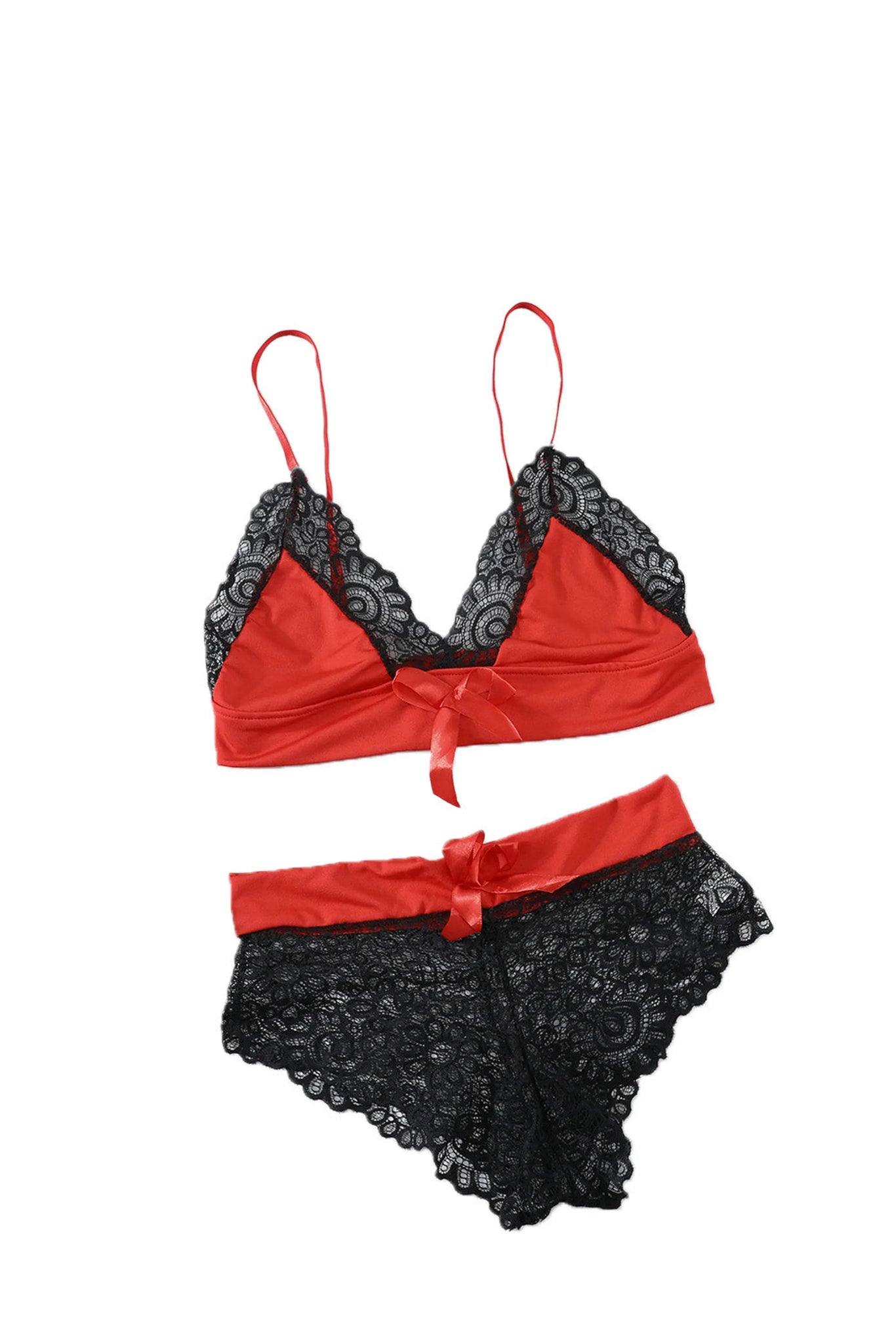 Bowknot Lace Bralette Set (2 Pieces)