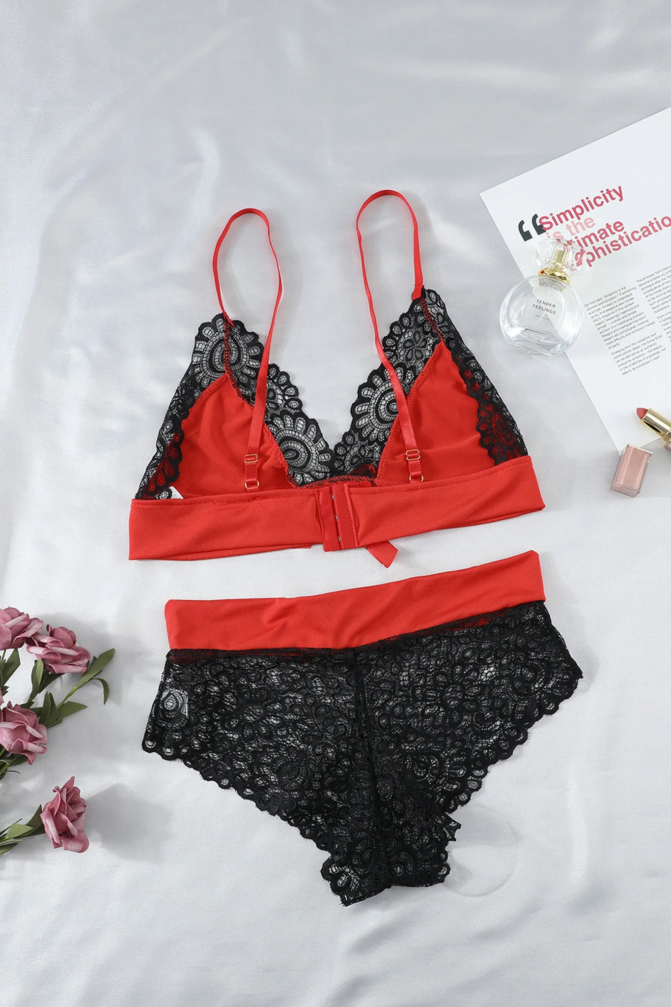 Bowknot Lace Bralette Set (2 Pieces)
