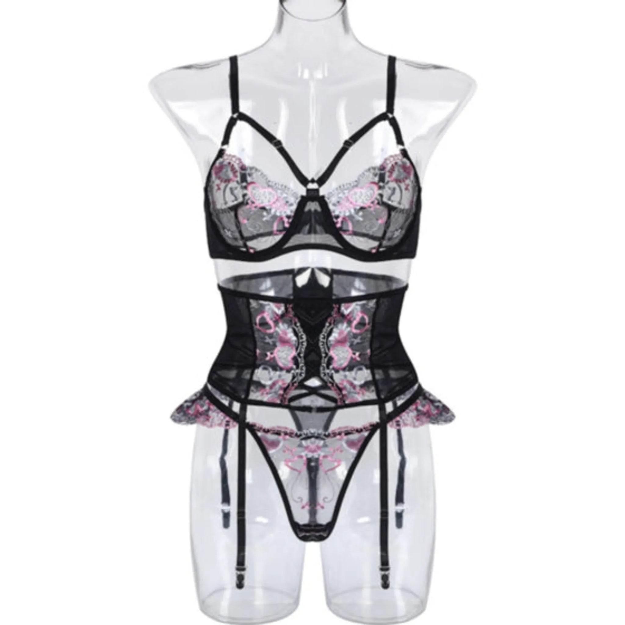 La Belle Fantastique Lace Lingerie 3-Piece Set