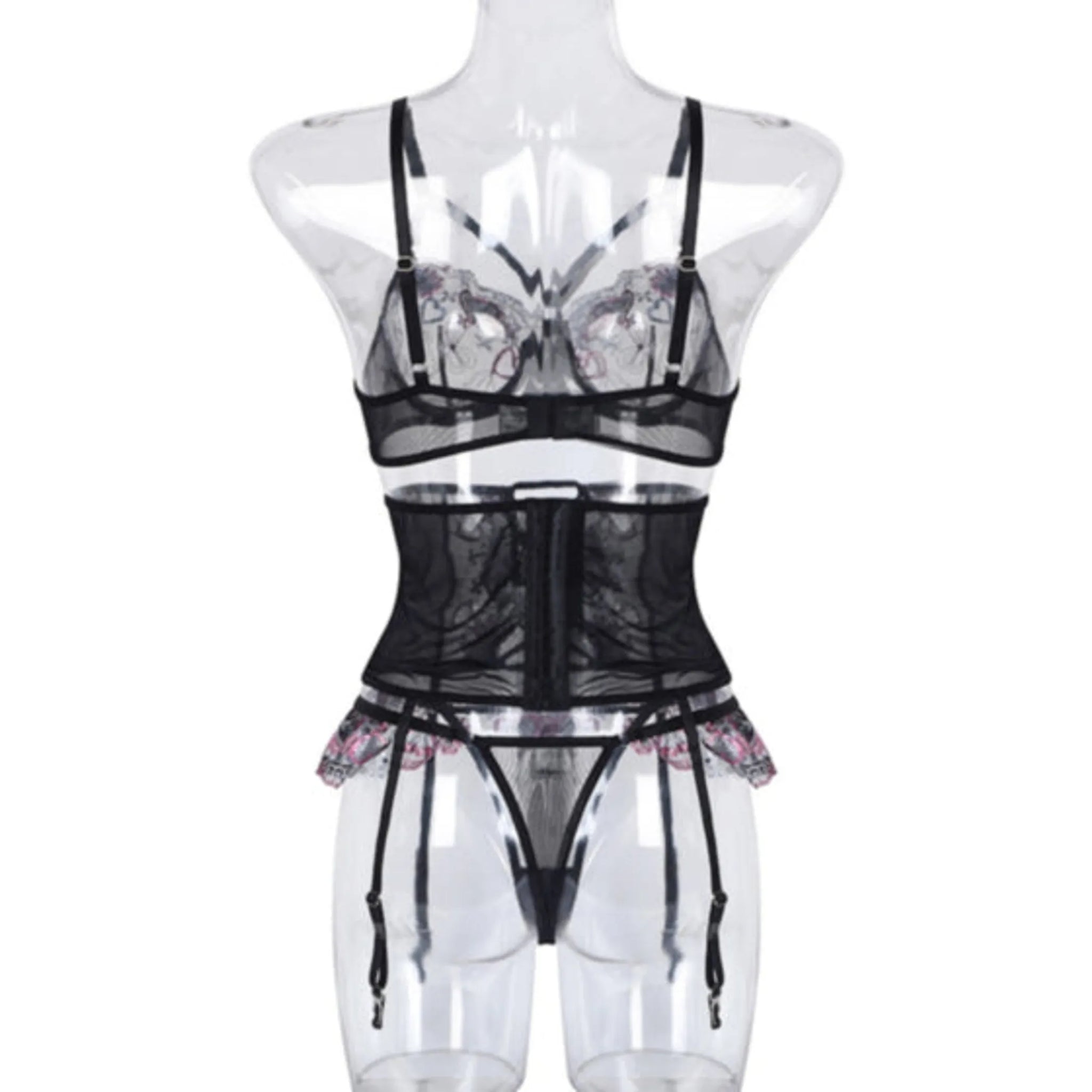 La Belle Fantastique Lace Lingerie 3-Piece Set