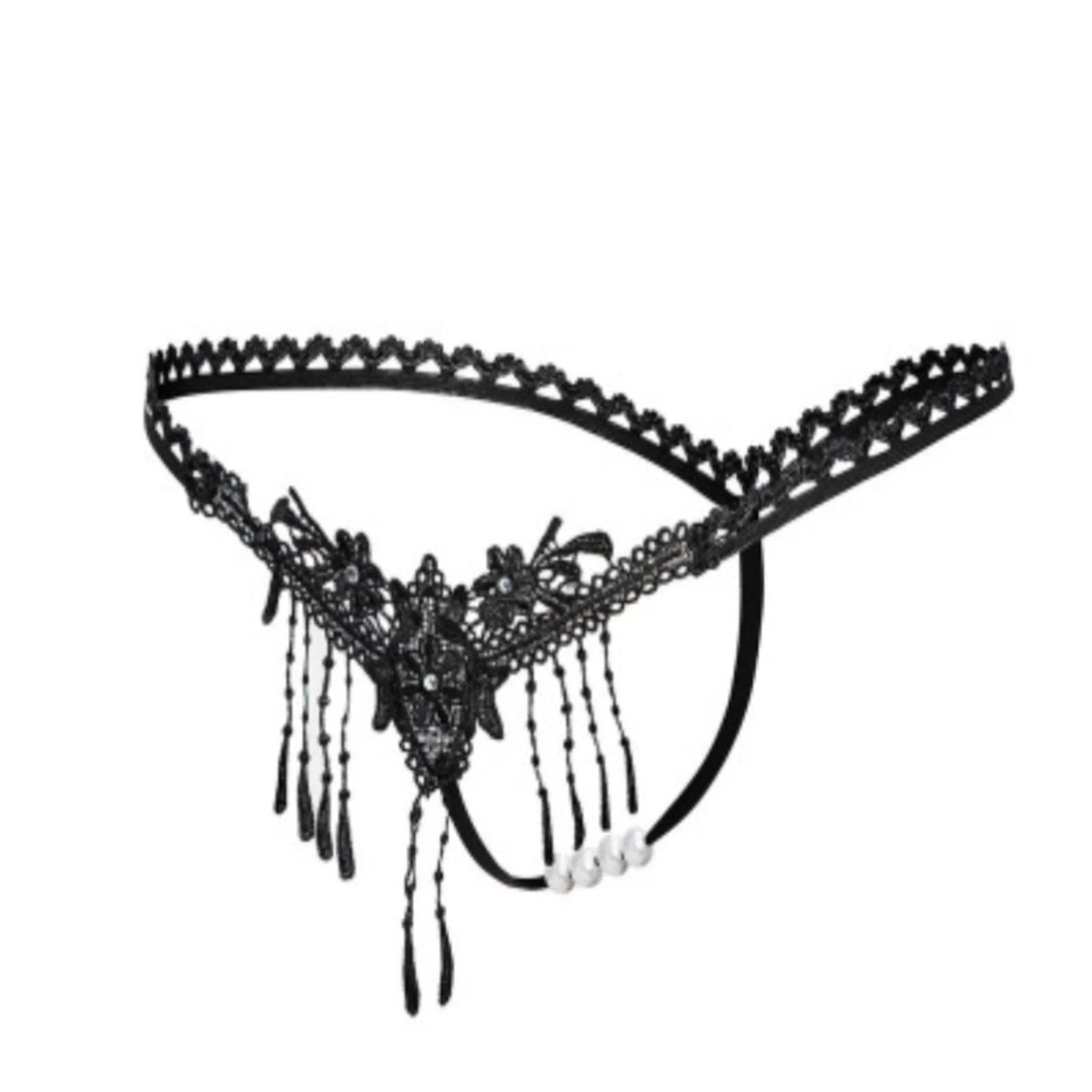 Bead Chain G-String Crotchless Pearl Panties