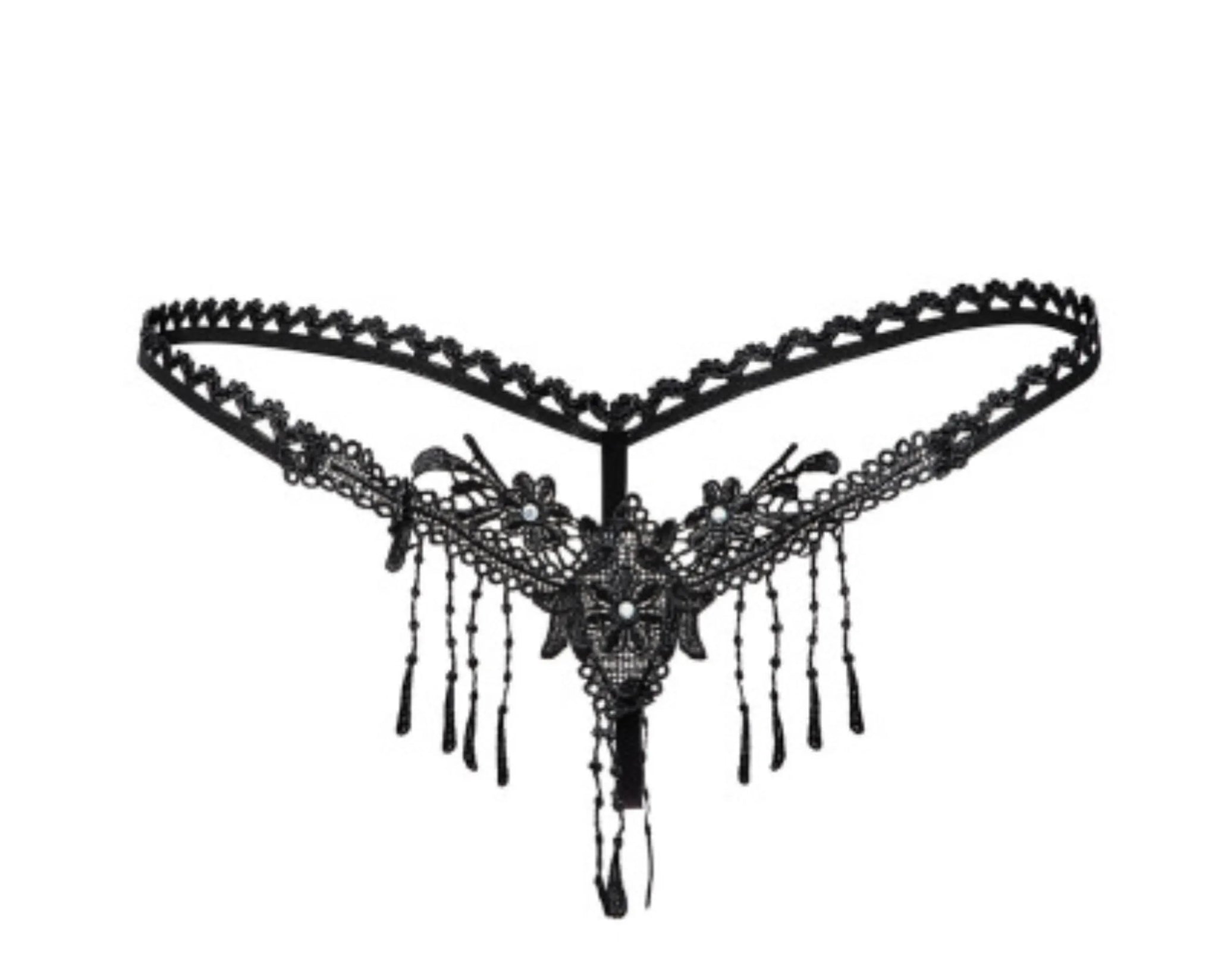 Bead Chain G-String Crotchless Pearl Panties