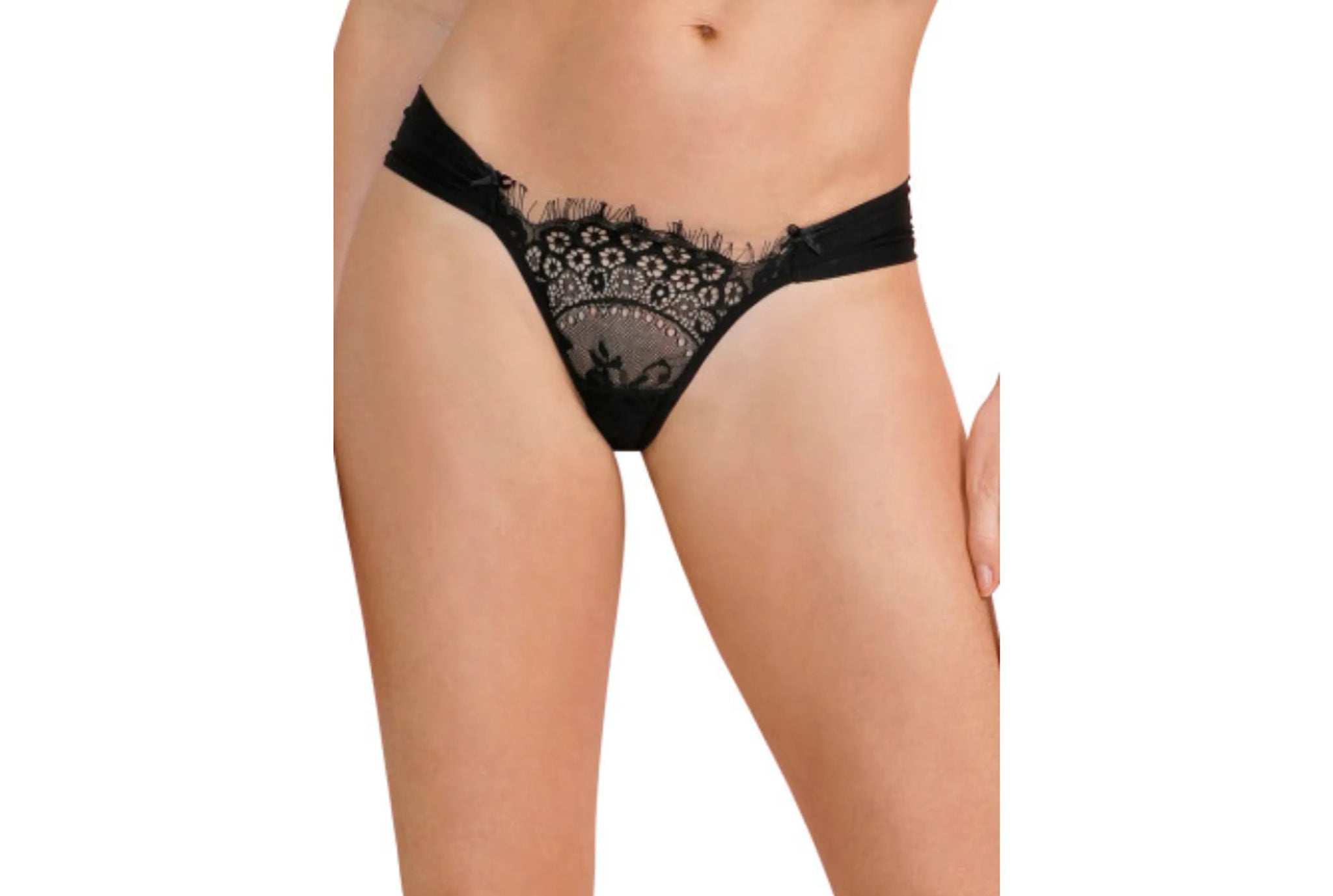 Drape Lace Thong Panty