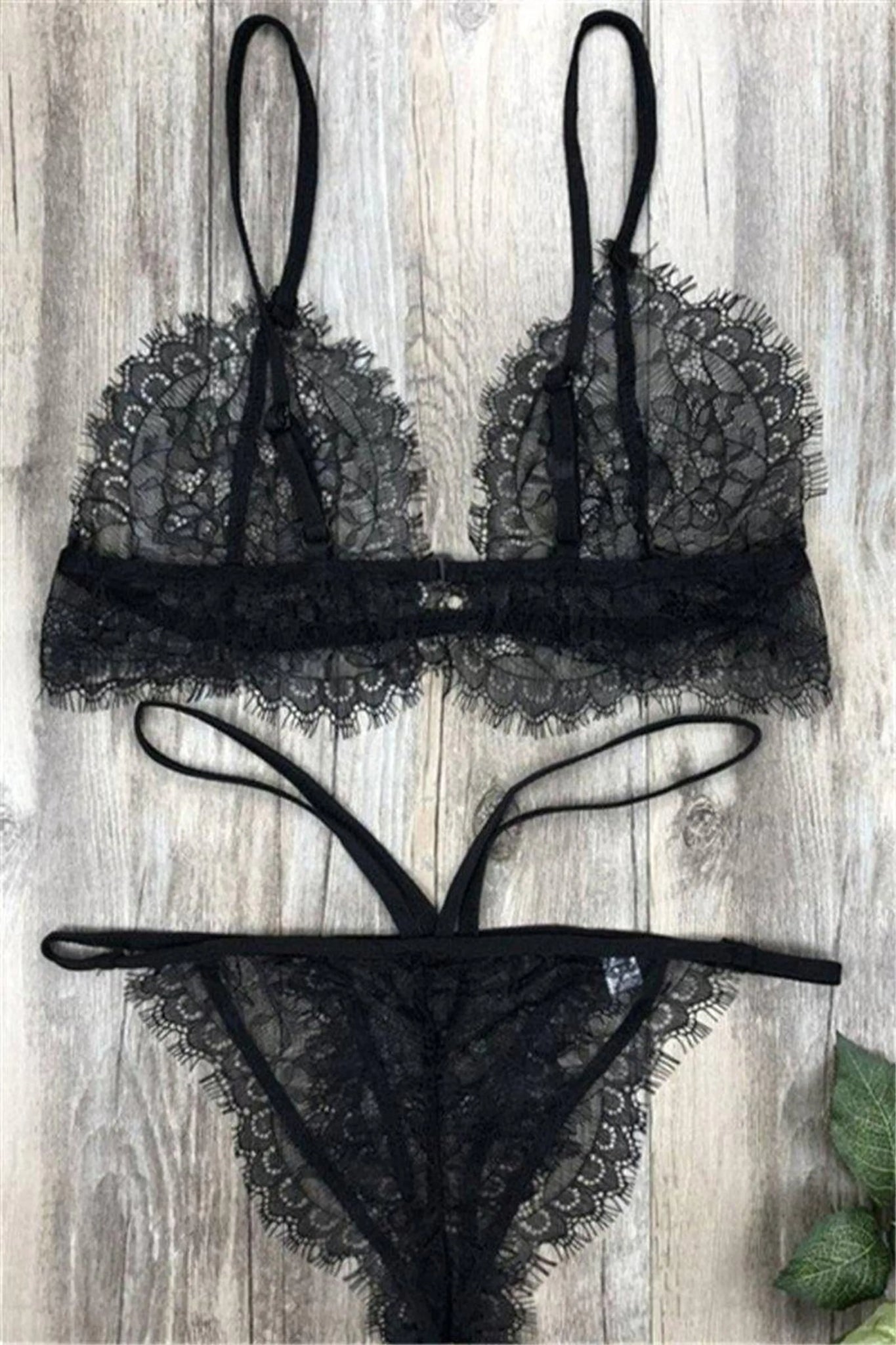 See-Through Bridal Lingerie Set (2 Piece)