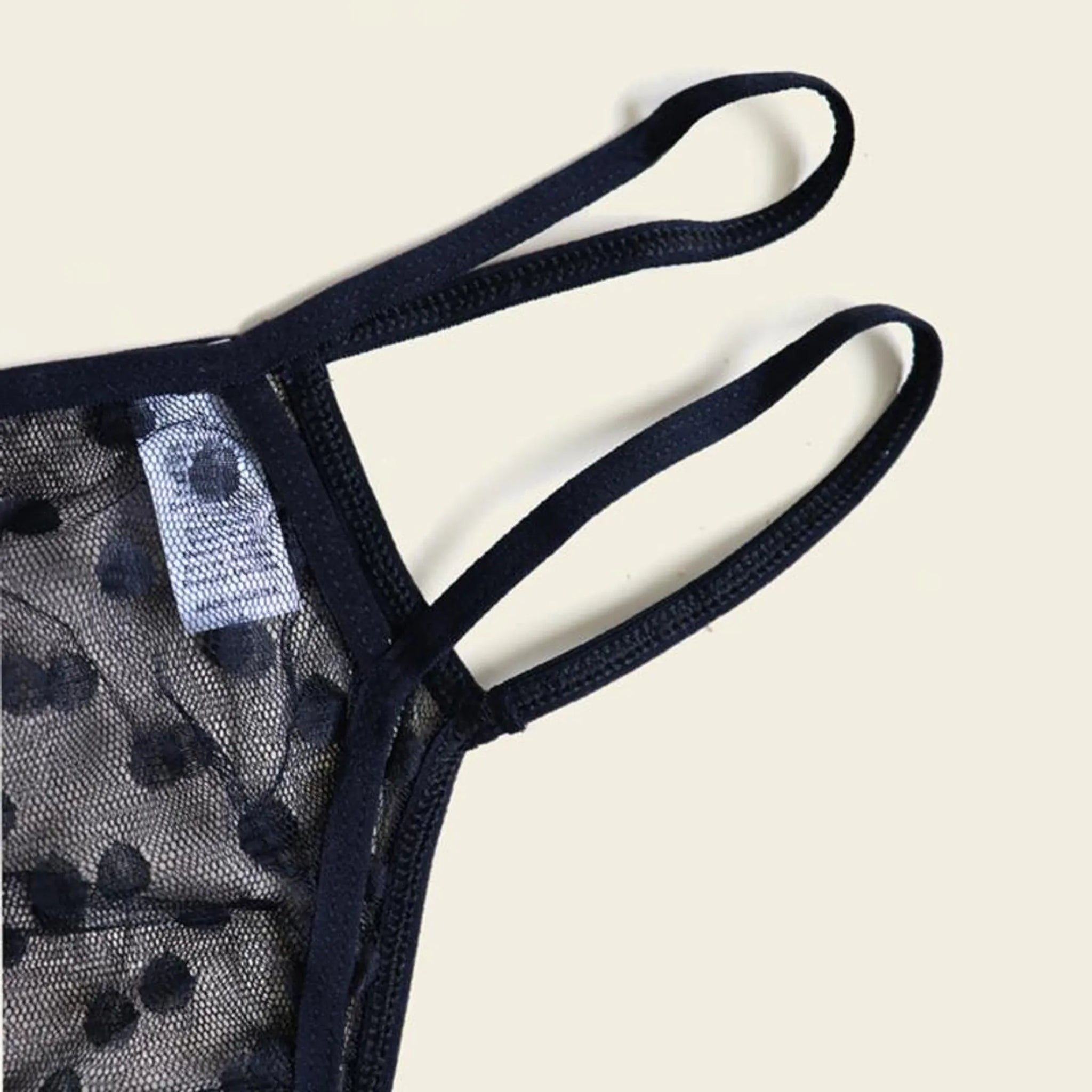 Polka Dot Lace Lingerie Set (3 Piece)
