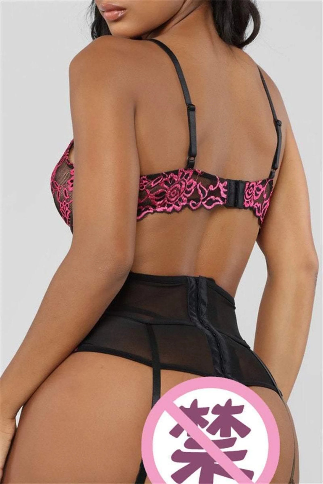 Sexy Bridal Lingerie Set - Bra, Garter Belt & Sheer Panties