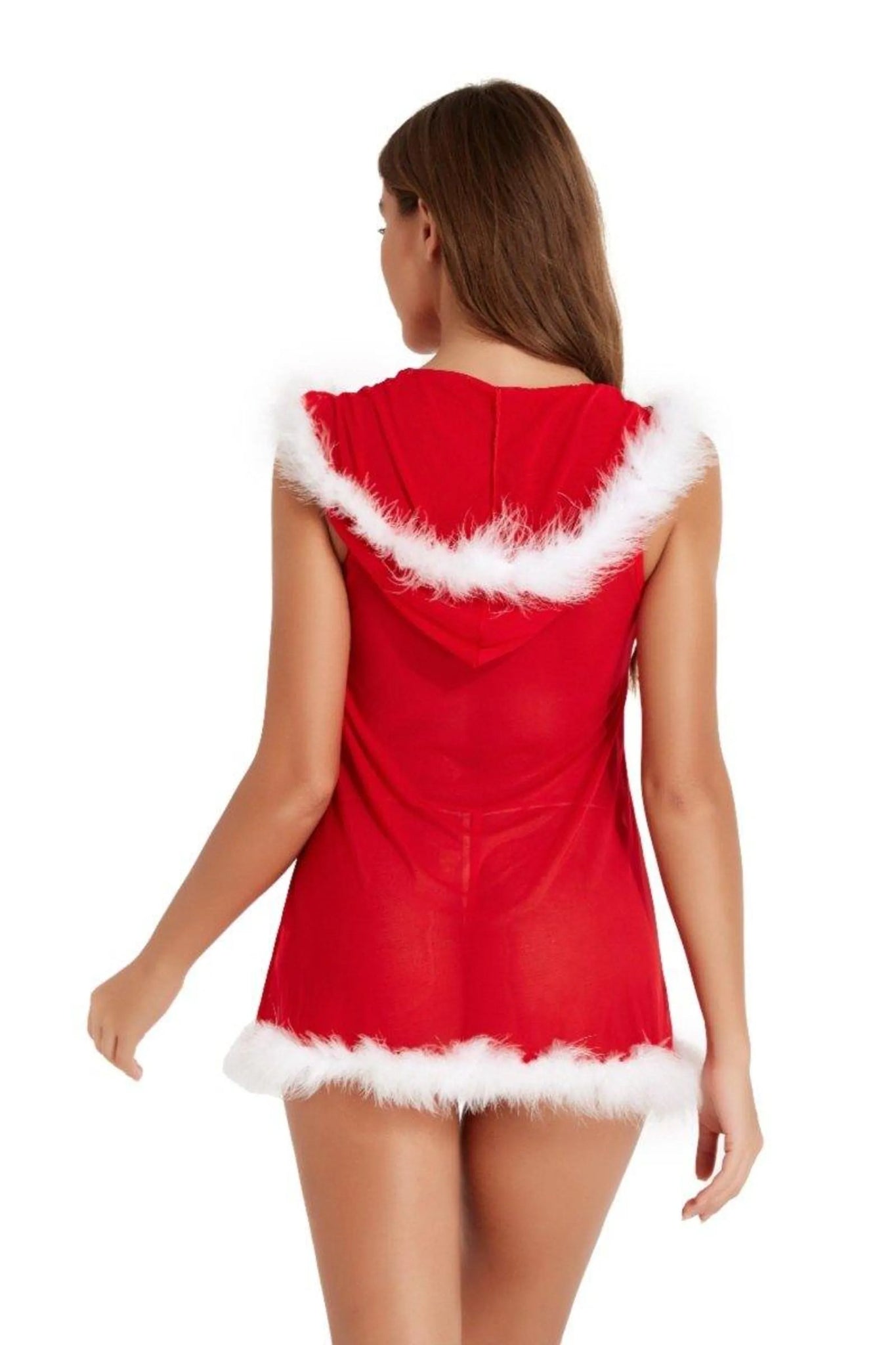 Sexy Christmas Lace Nightdress with Hat - 3 Piece Set