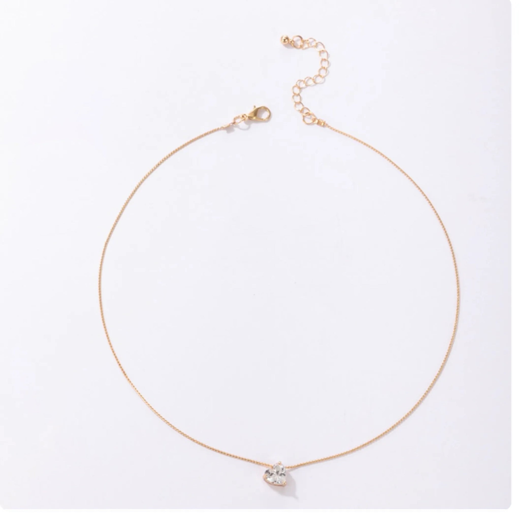 Gorgeous Zircon Diamond Studded Heart Shaped Clavicle Chain