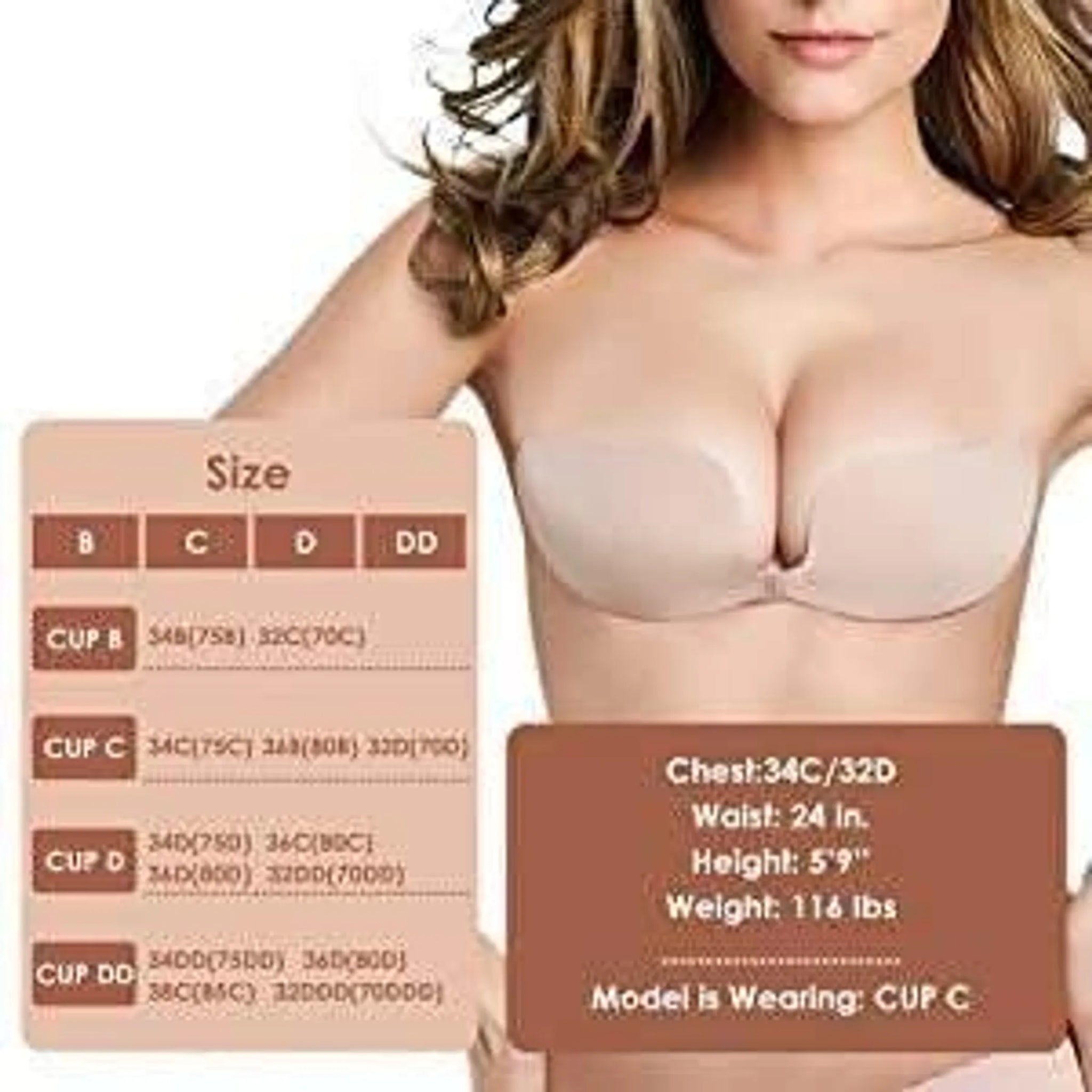 Invisible Strapless Bra for Large Bust with Underwire Support