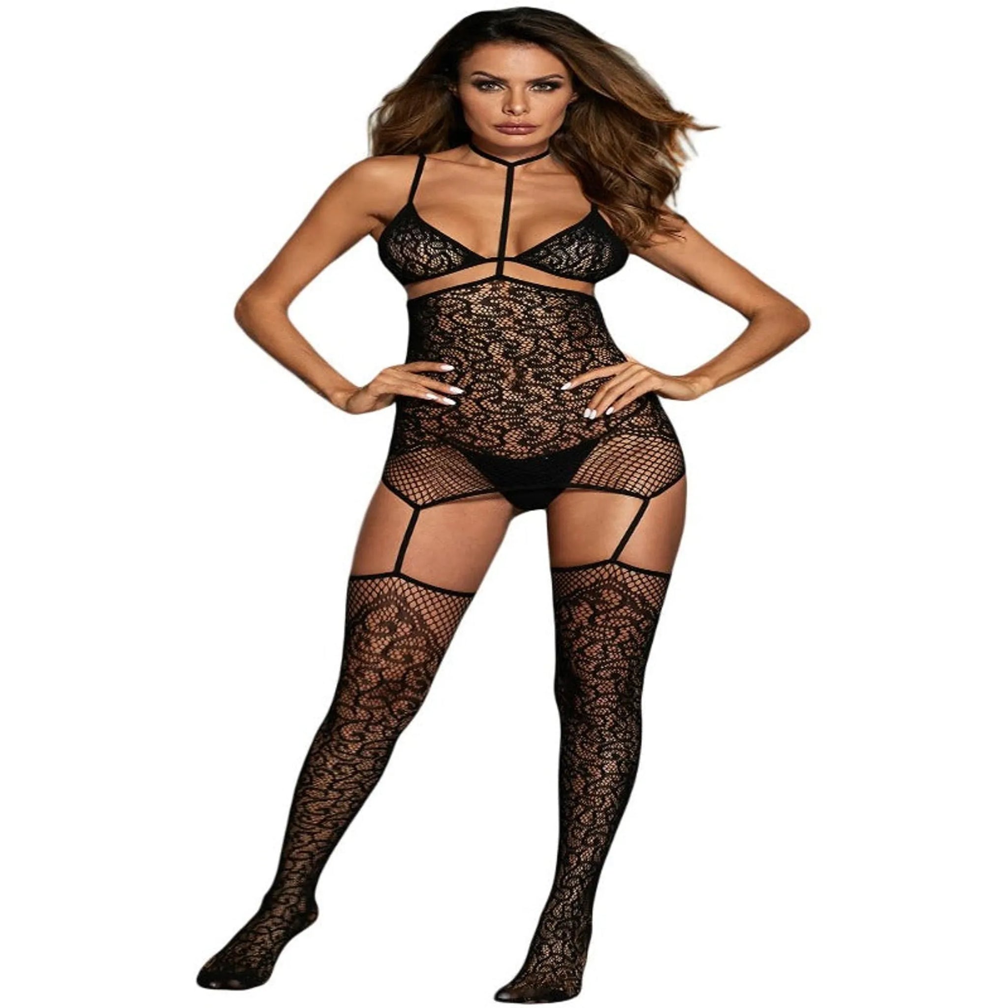 La Belle Fantastique Lace Stretch Garter Slip Bodystocking