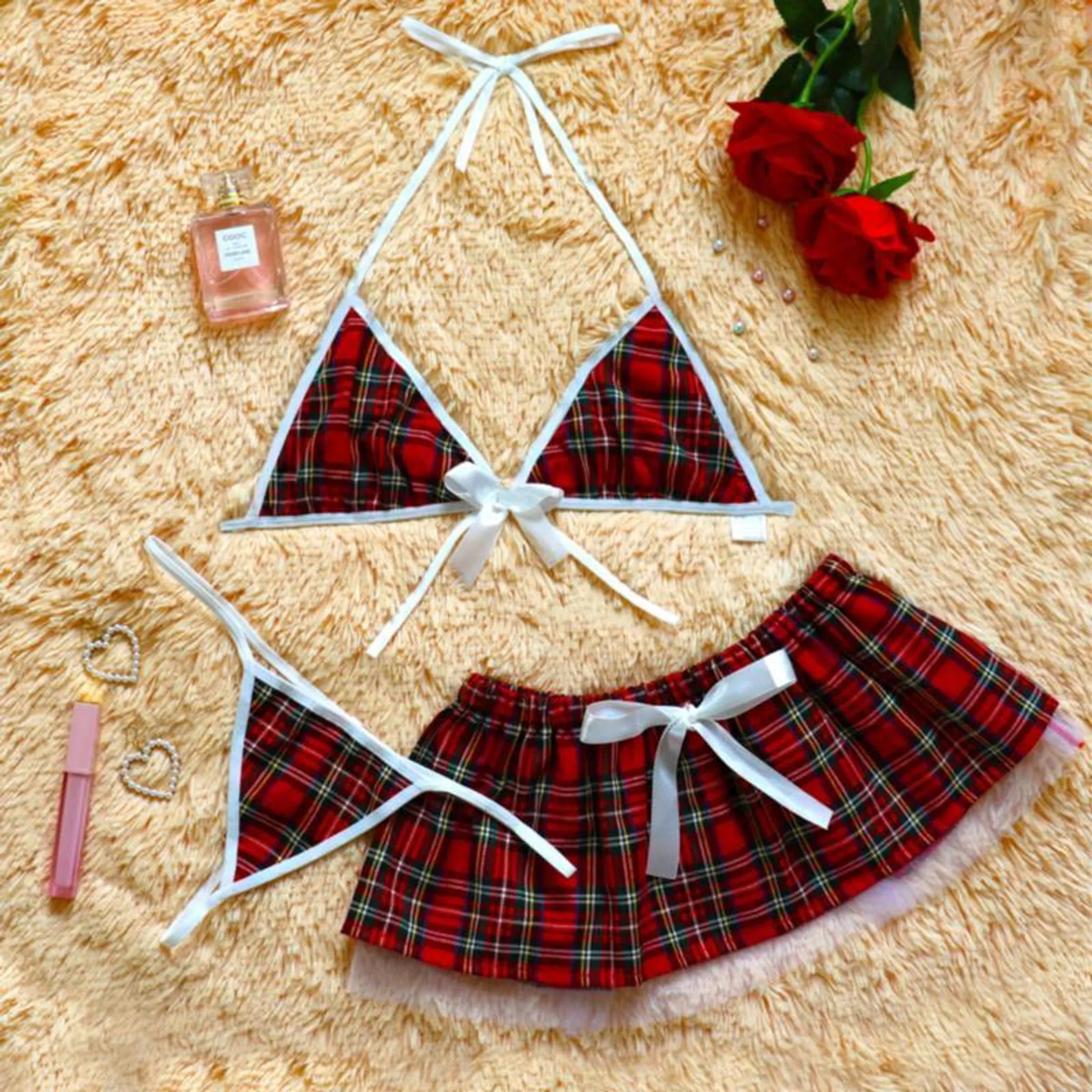 Sexy School Girl Sleepwear Set - 3 Pieces