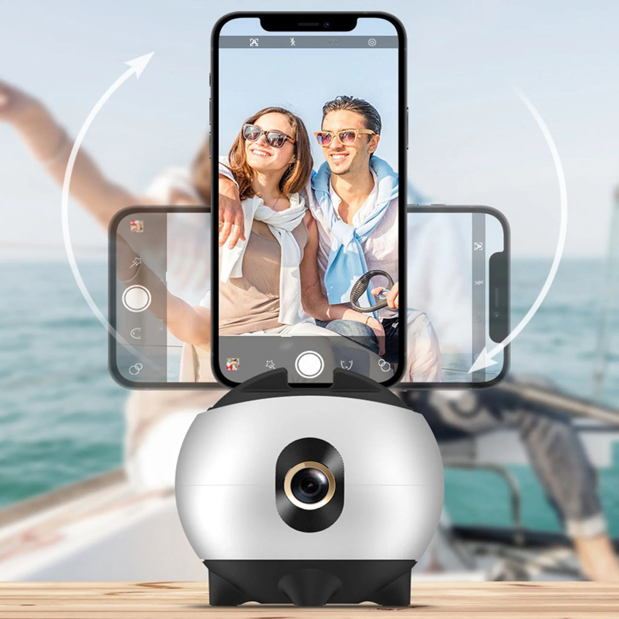 Face Recognition 360° AI Smart Gimbal Stand for Smartphones