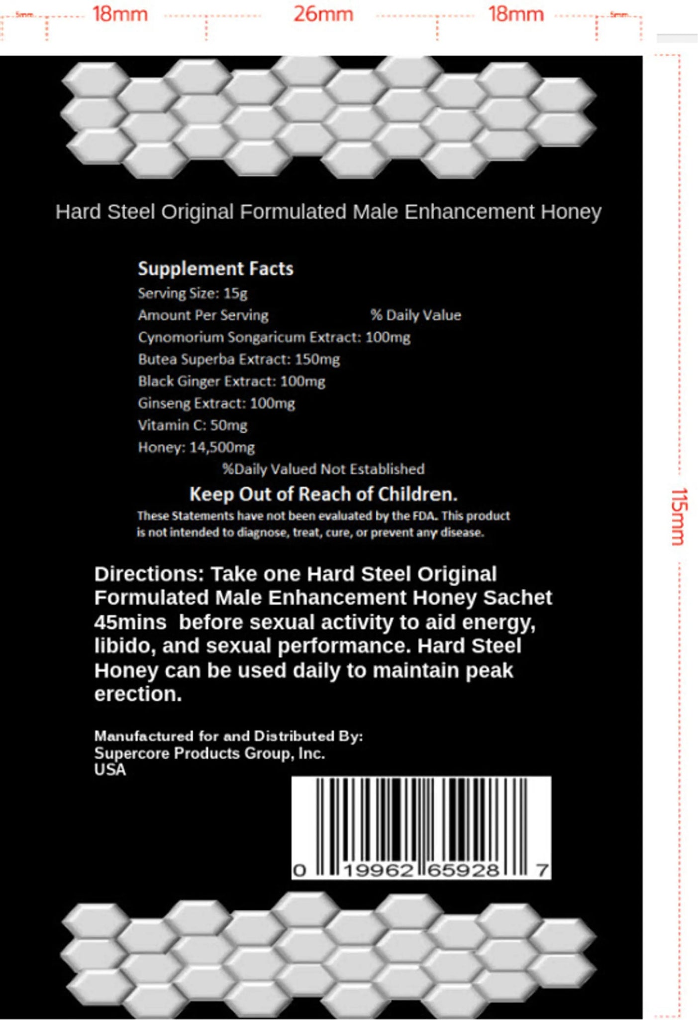 Hard Steel Honey Sachet - Libido Drops™