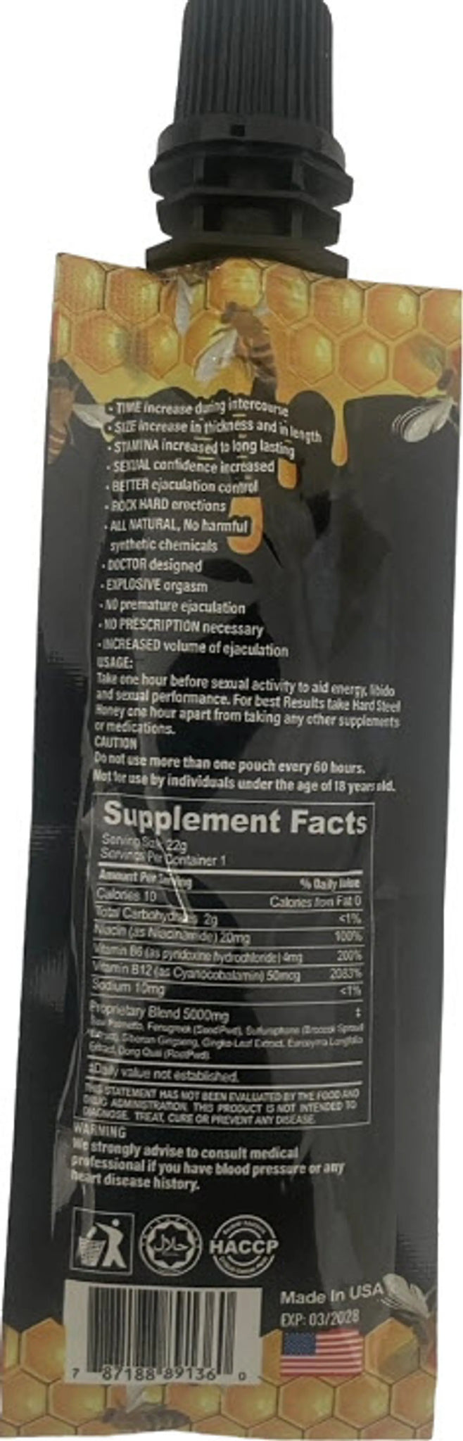 Hard Steel Honey Sachet - Libido Drops™