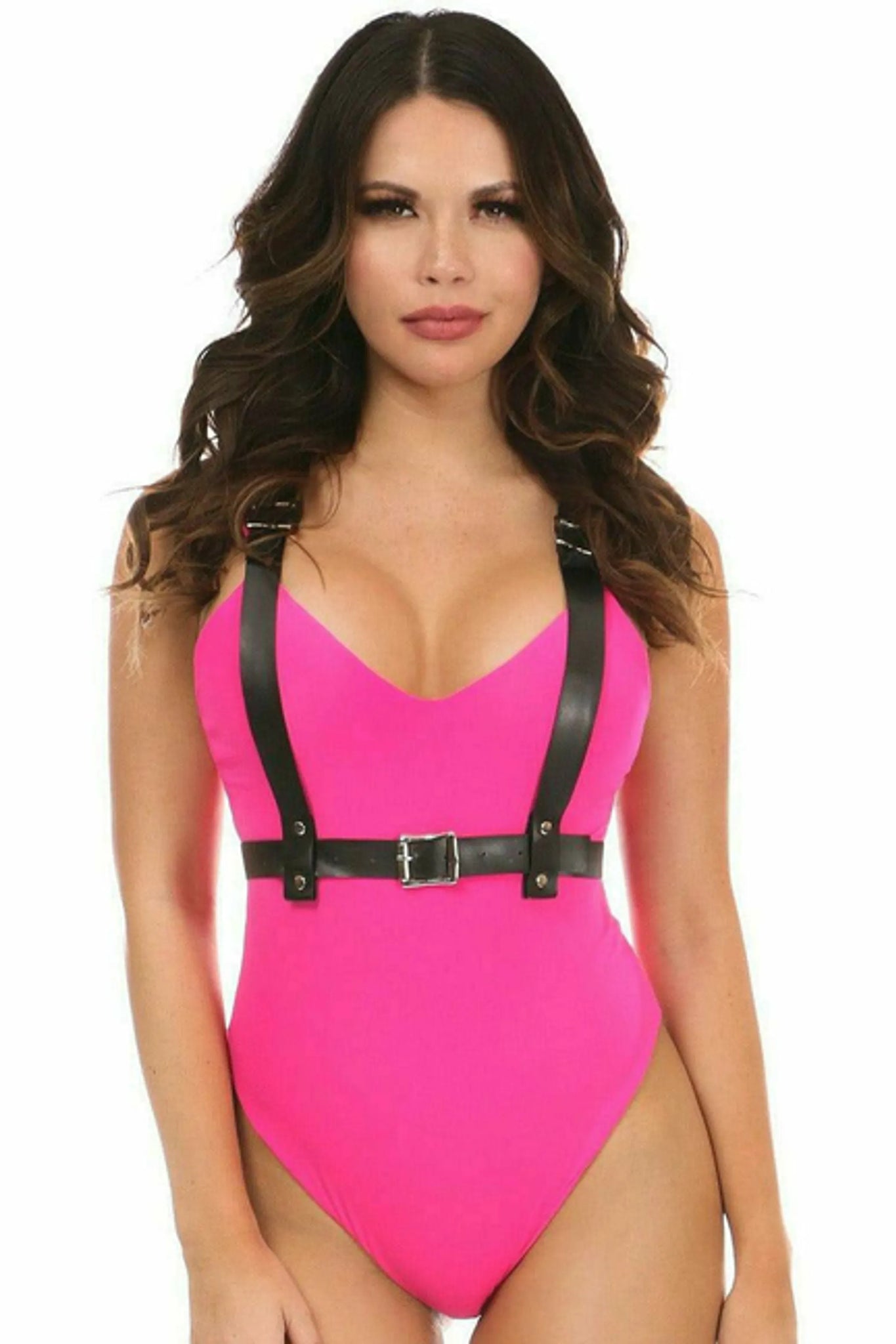 Vegan Leather Body Harness with Bow