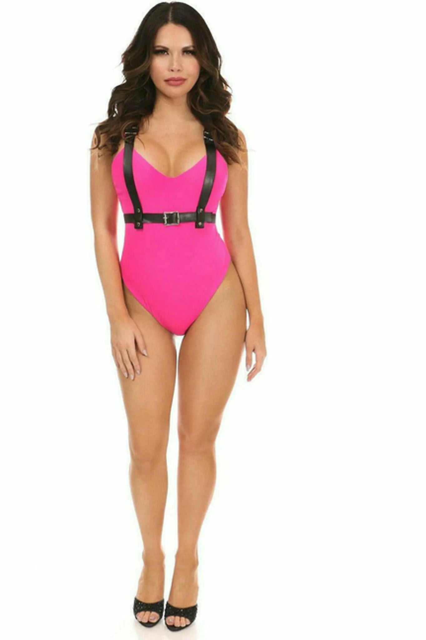 Vegan Leather Body Harness with Bow