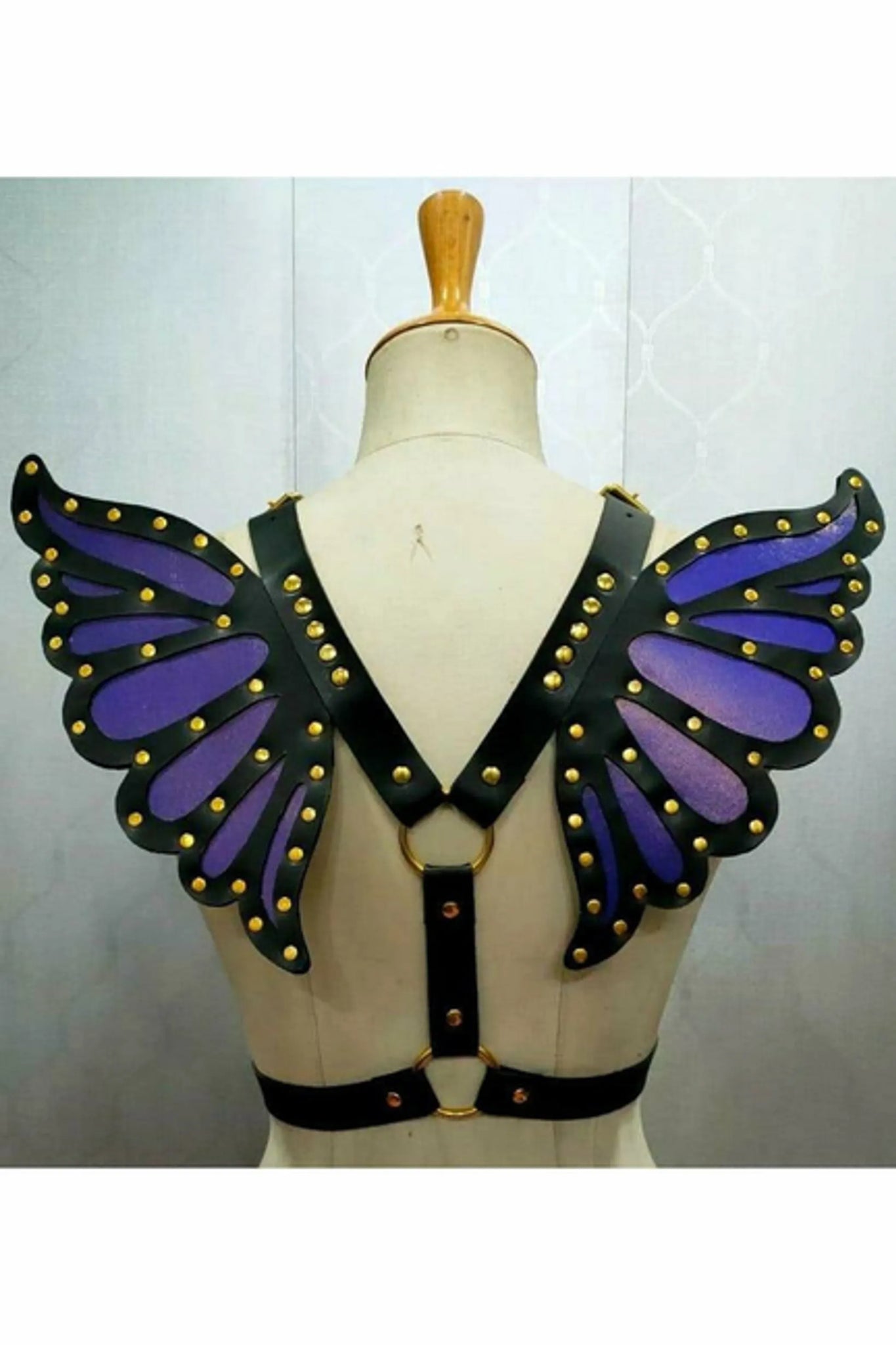Faux Leather Butterfly Wing Harness