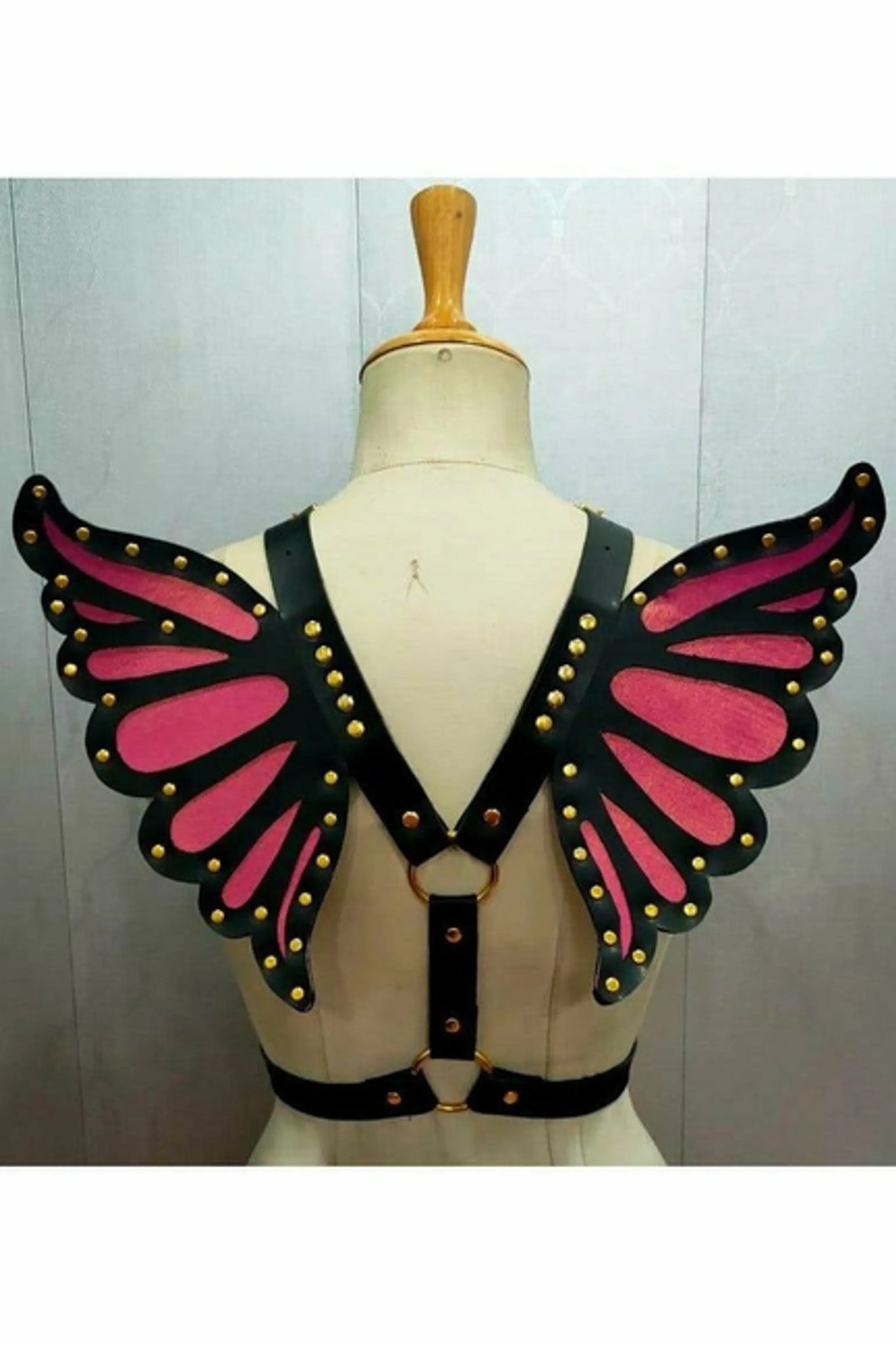Faux Leather Butterfly Wing Harness
