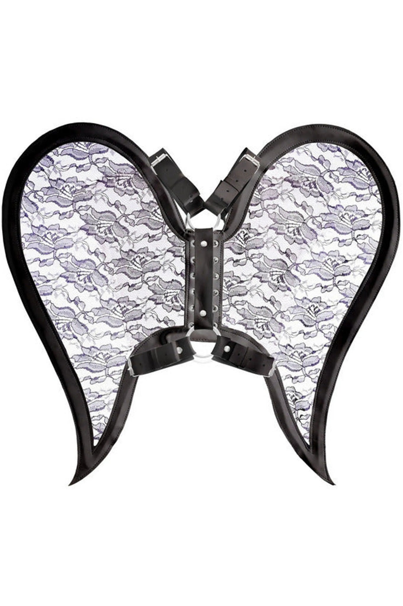 Faux Leather & Lace Angel Wing Body Harness