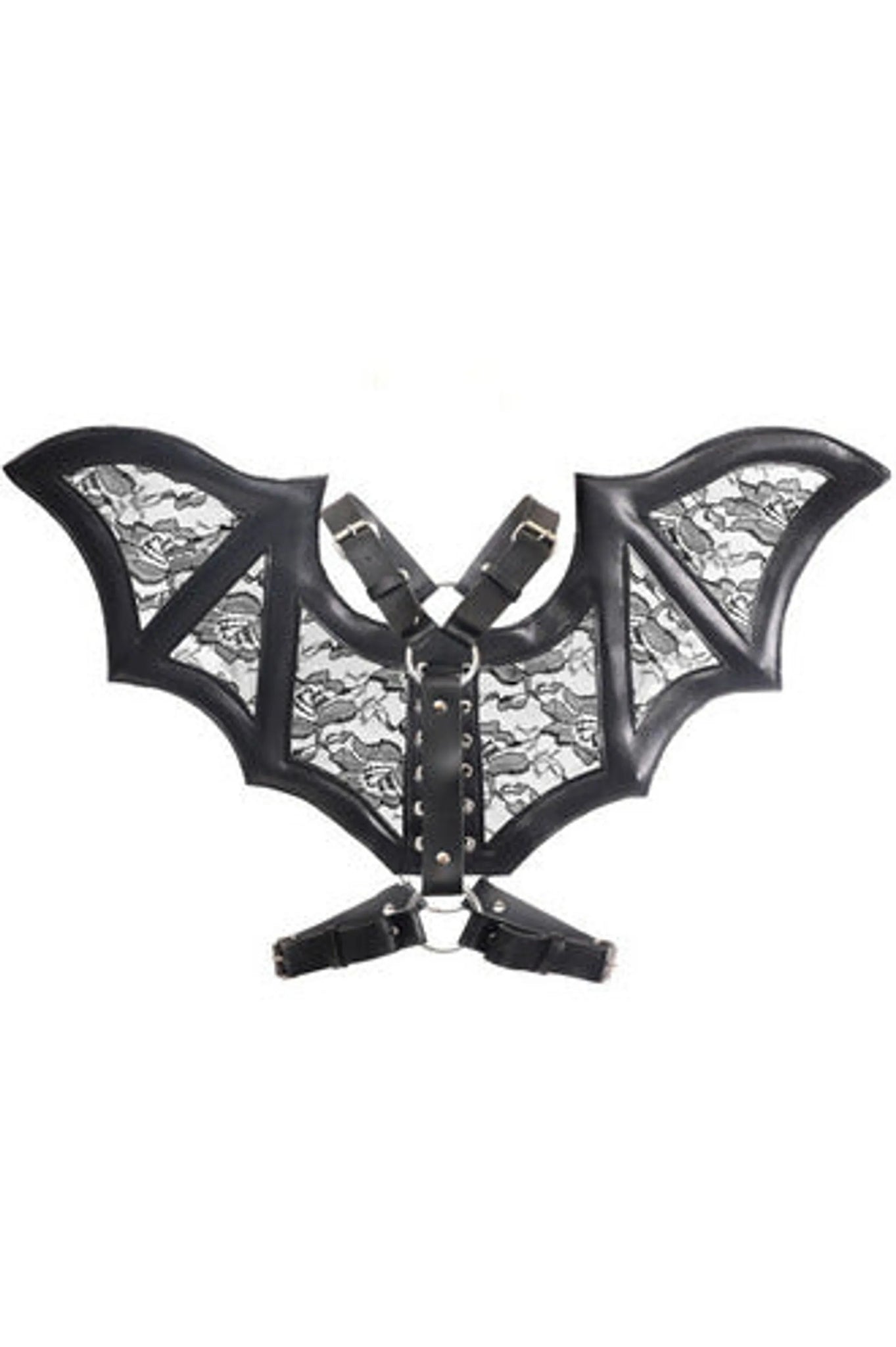 Faux Leather & Lace Wing Harness