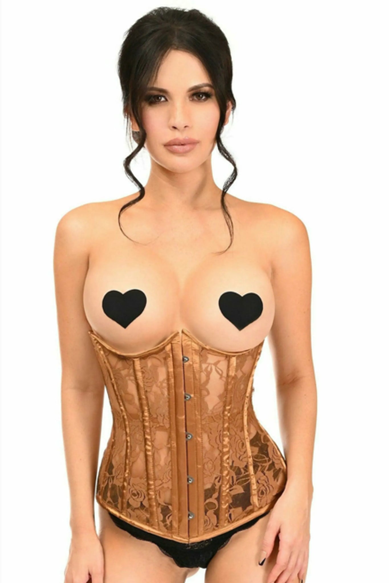Lavish Sheer Lace Underwire Open Cup Underbust Corset