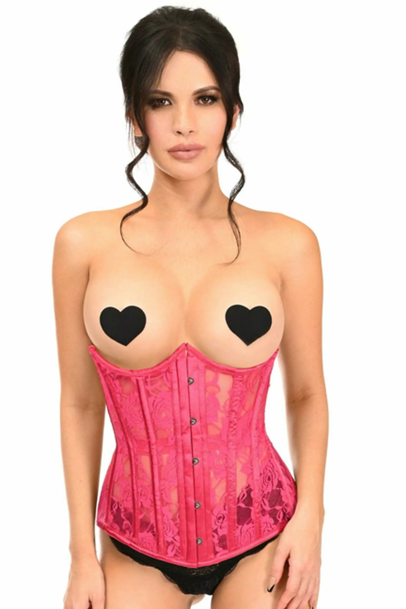 Lavish Sheer Lace Underwire Open Cup Underbust Corset