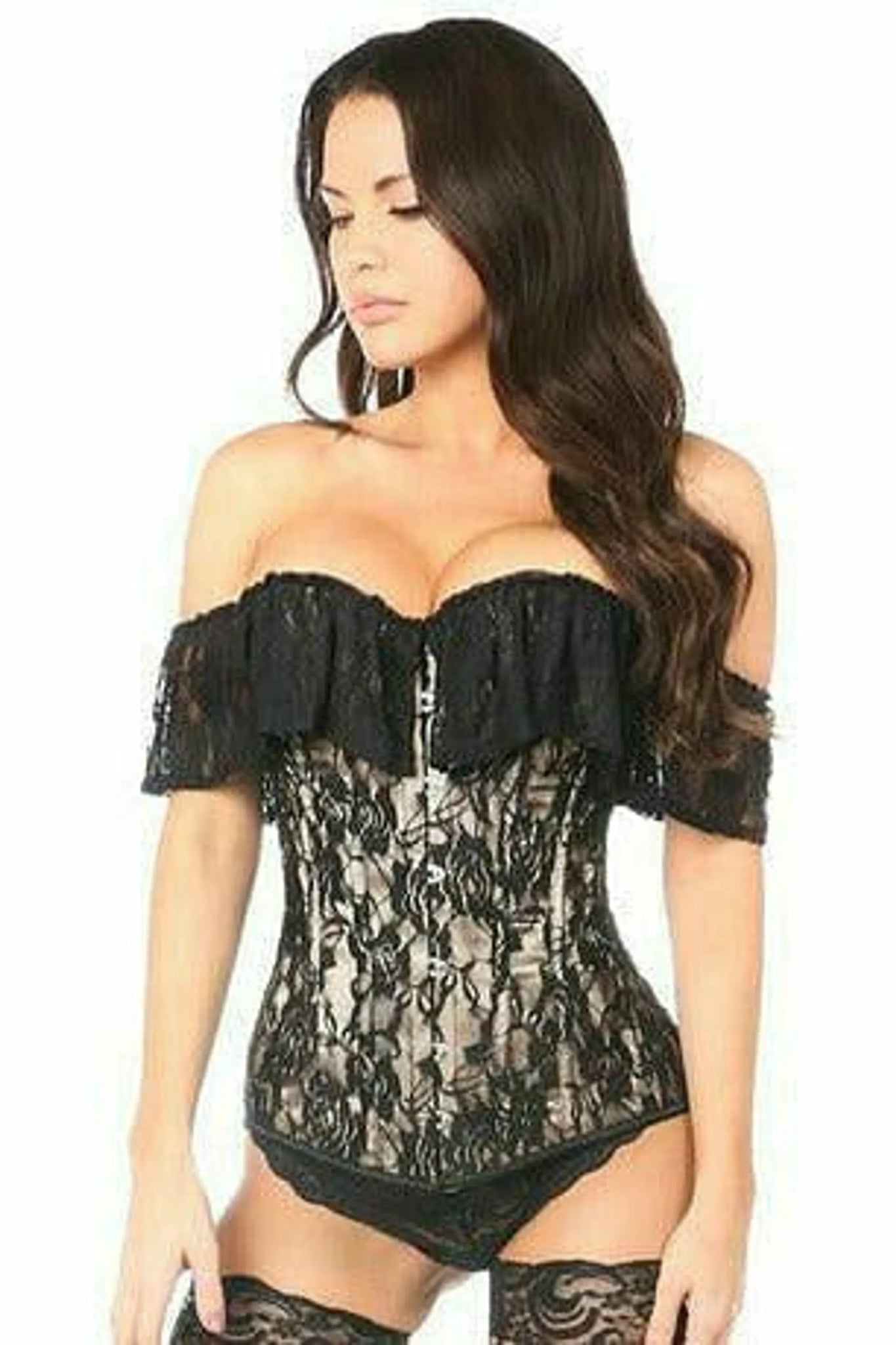 Lavish Lace Off-The-Shoulder Corset