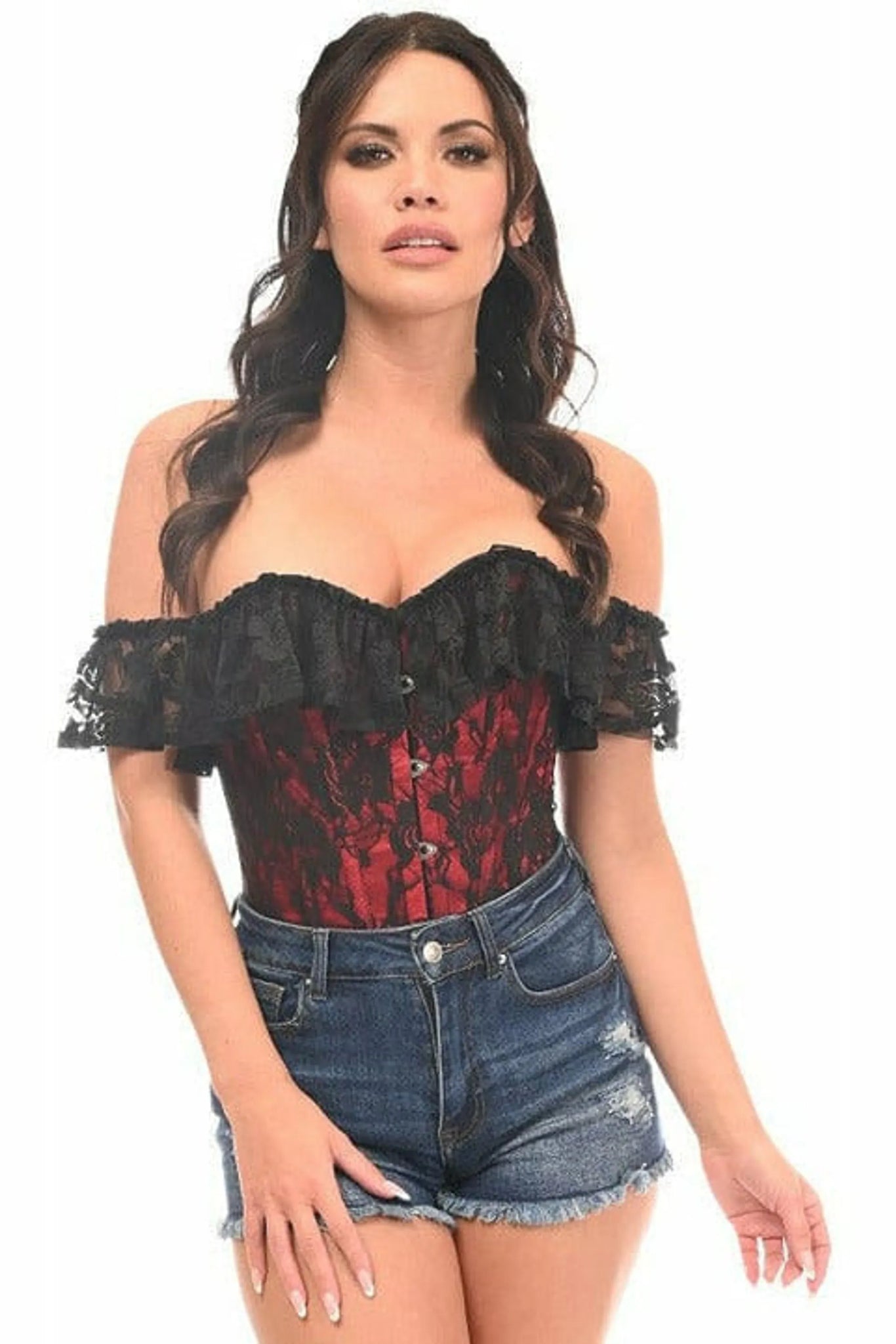Lavish Lace Off-The-Shoulder Corset