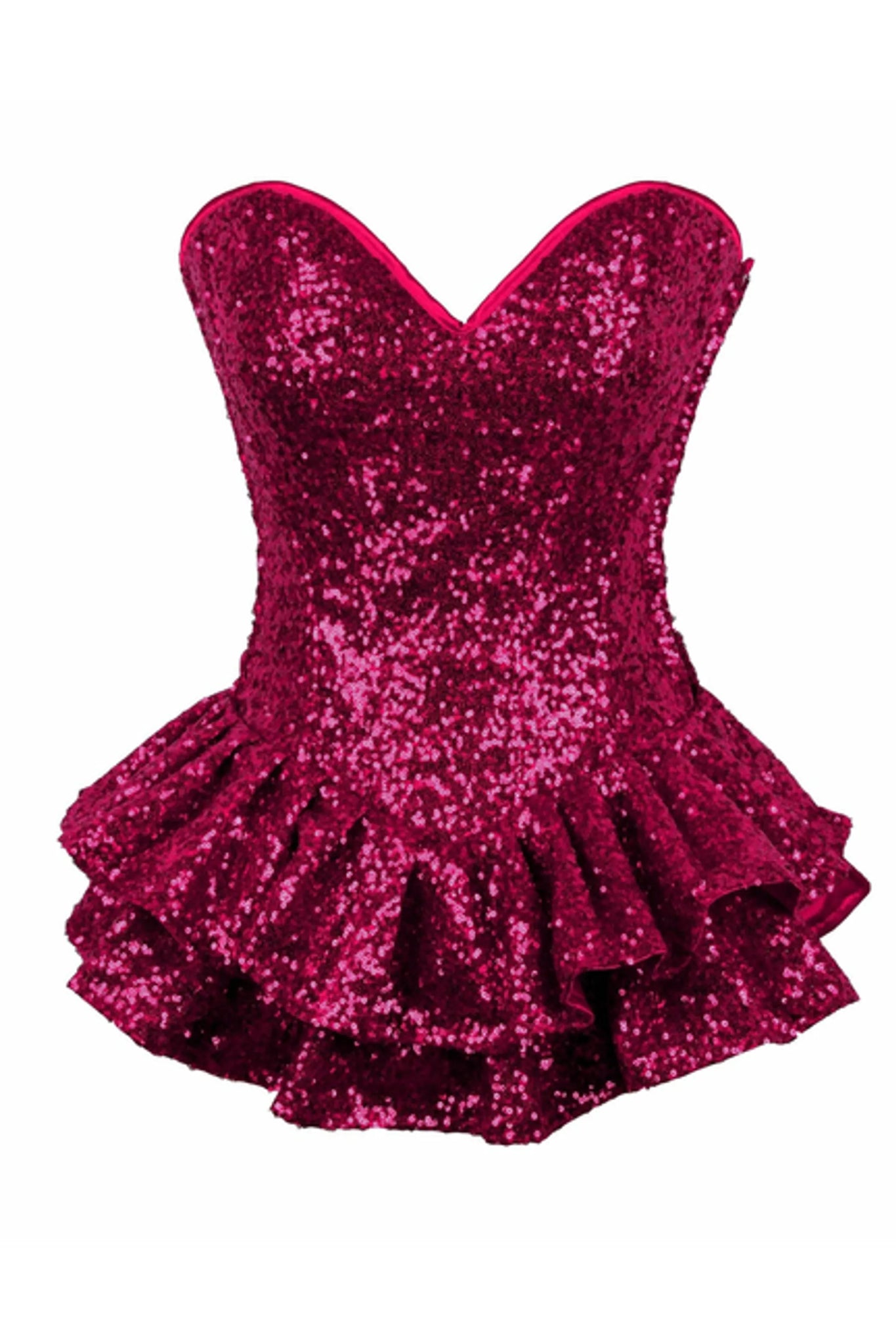 Top Drawer Sequin Steel Boned Mini Corset Dress