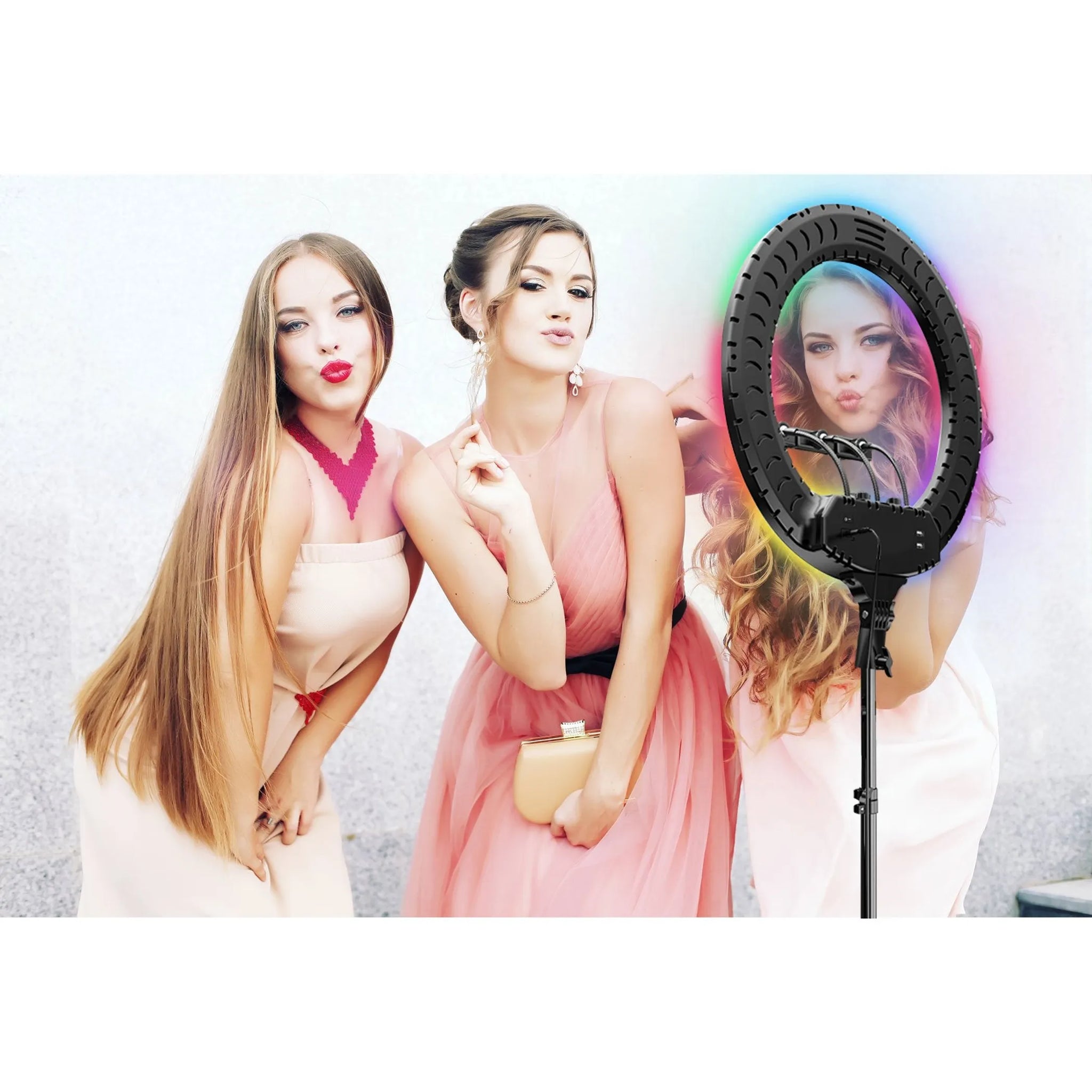 PRO Live Stream 18" 3-Device Ring Light with RGB (SC-3830RGB)