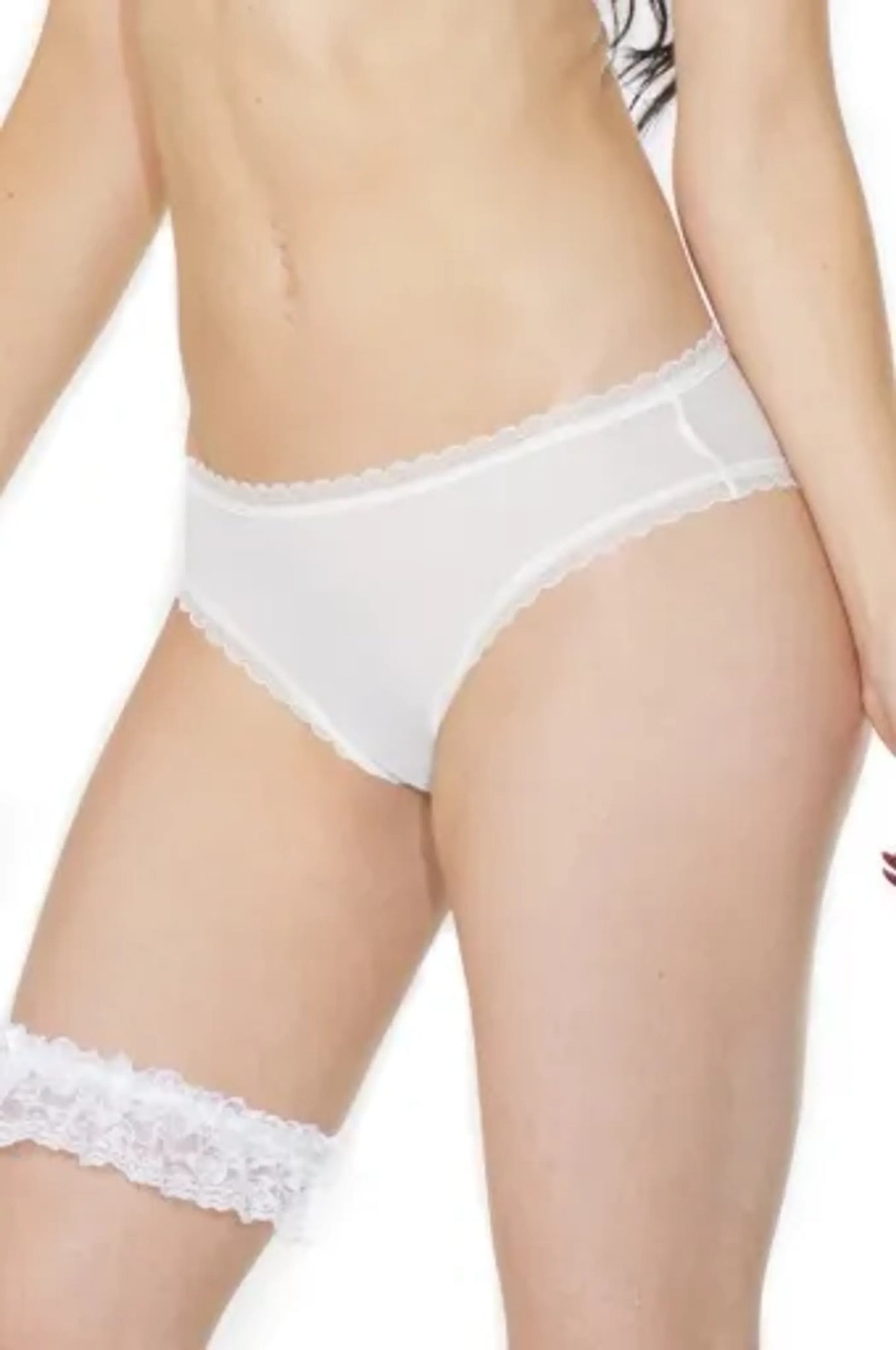 Coquette Bridal Mesh Crotchless Panty With Tulle Veil