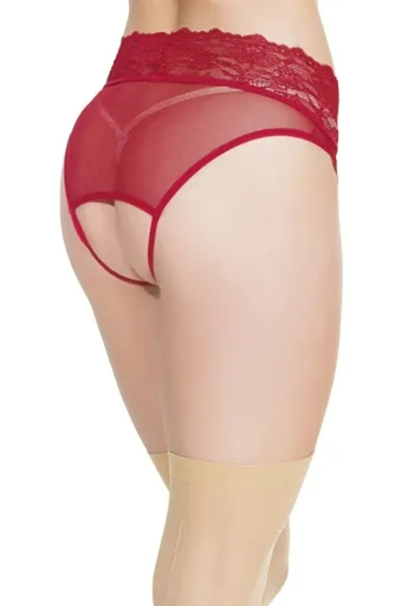 Coquette Crotchless Panty With Attached Garter