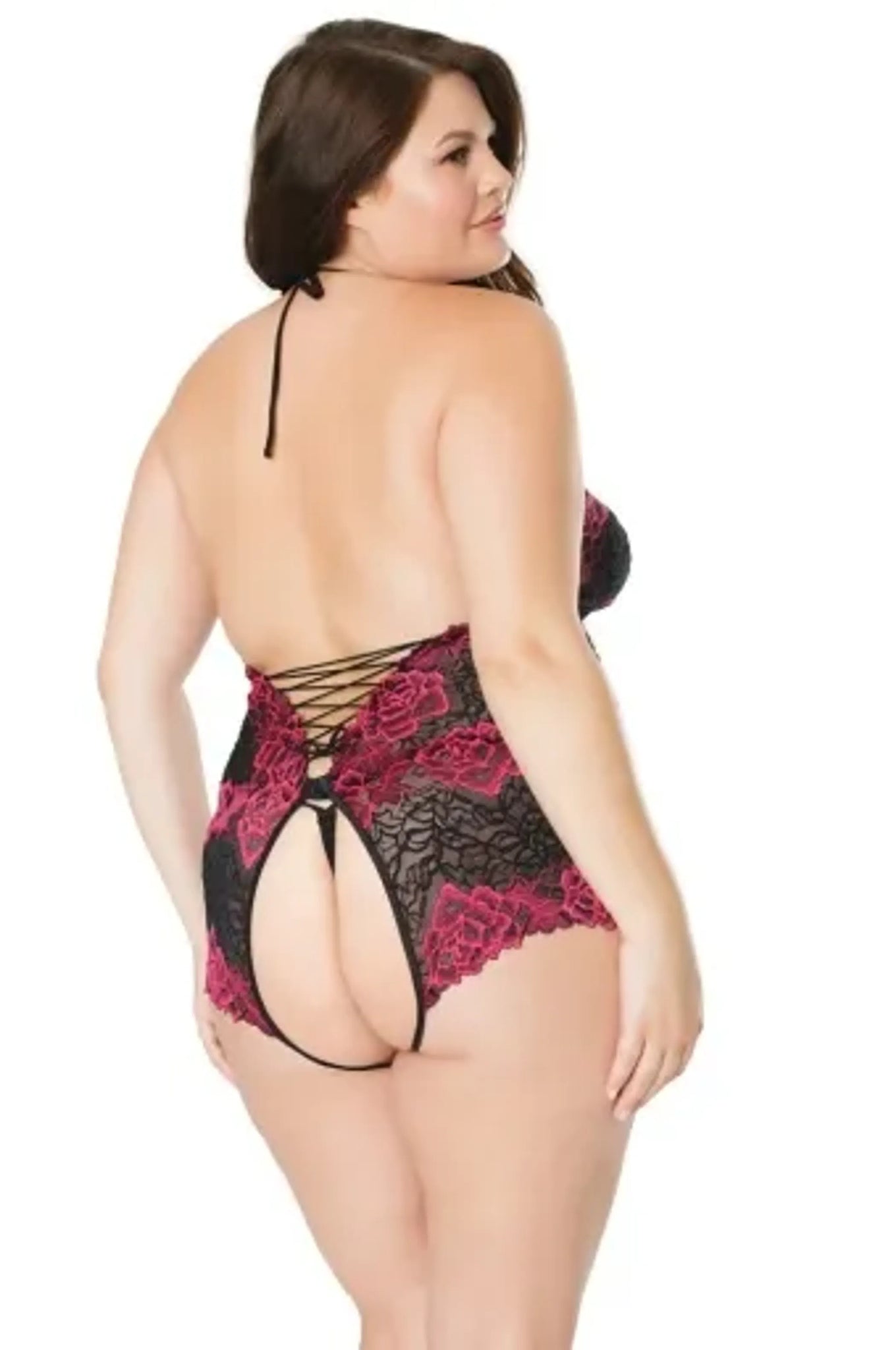 Coquette Crotchless Teddy - Color: Black | Pack Of: 1 | Style: Clothing