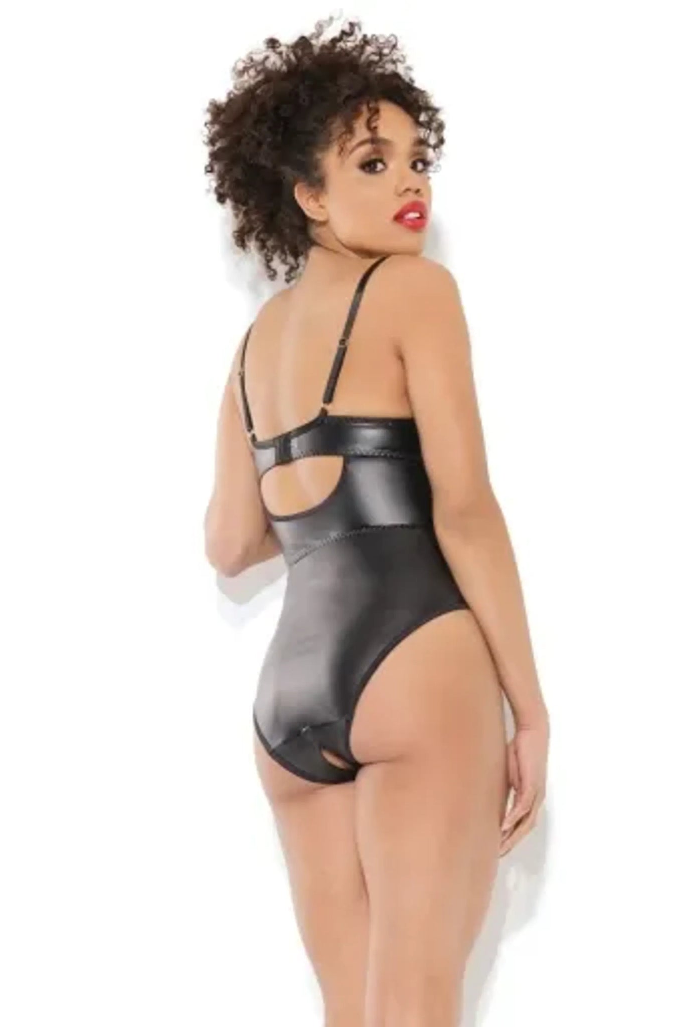 Coquette Sheer Crotchless Teddy - Color: Black | Pack Of: 1 | Style: Clothing