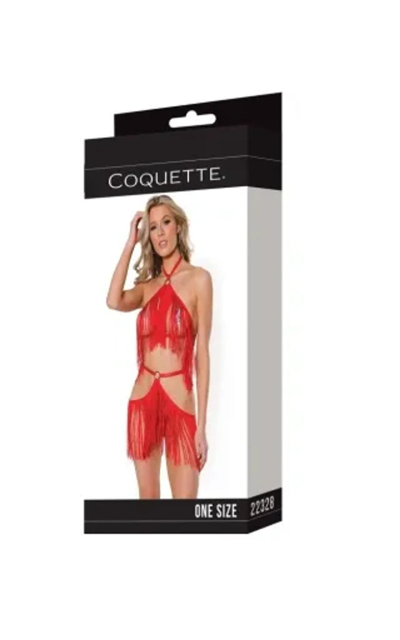 Coquette Fringe Harness and Crotchless Panty