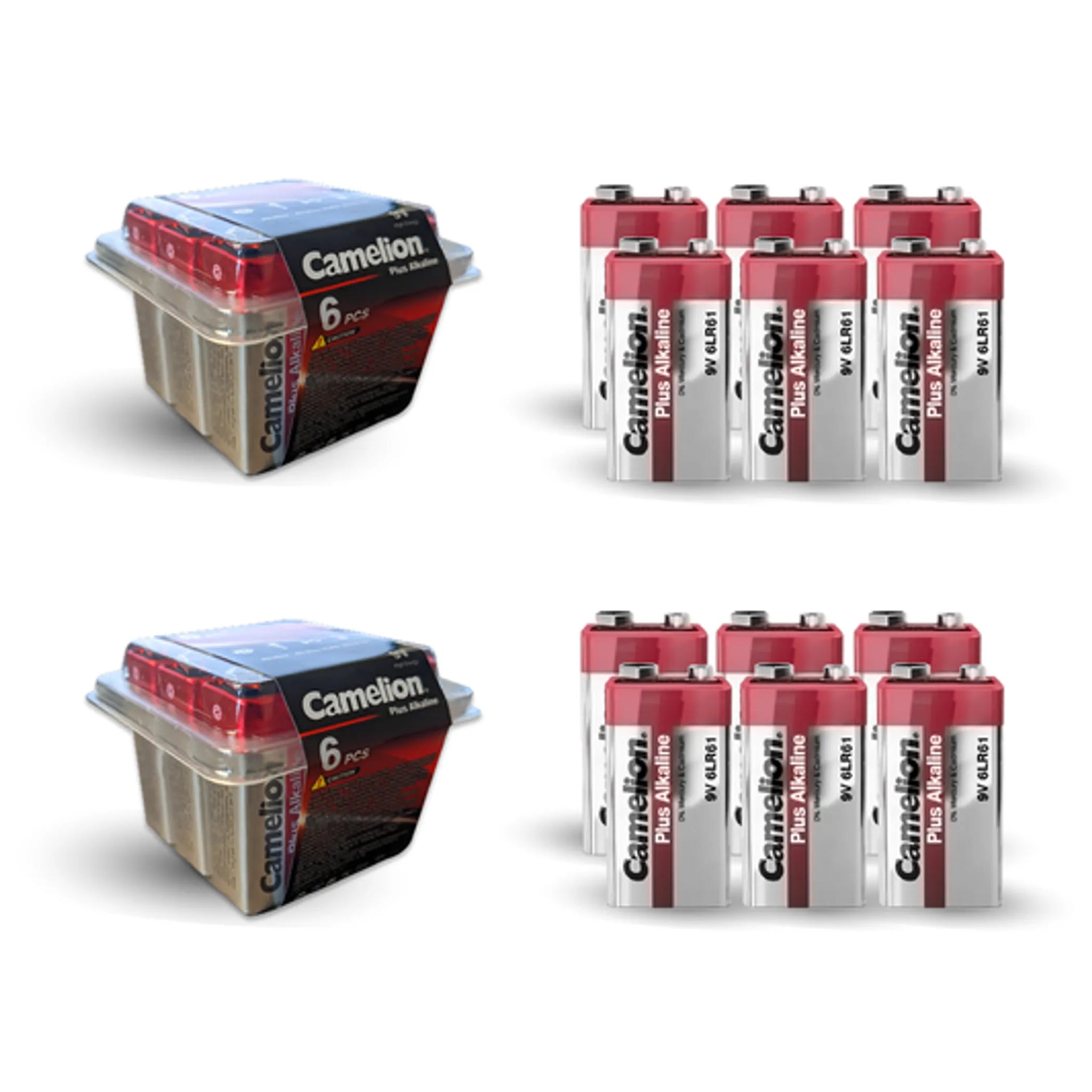 Camelion 9V 1.5V Alkaline Plastic Tub 12 Count (2 x 6Ct)