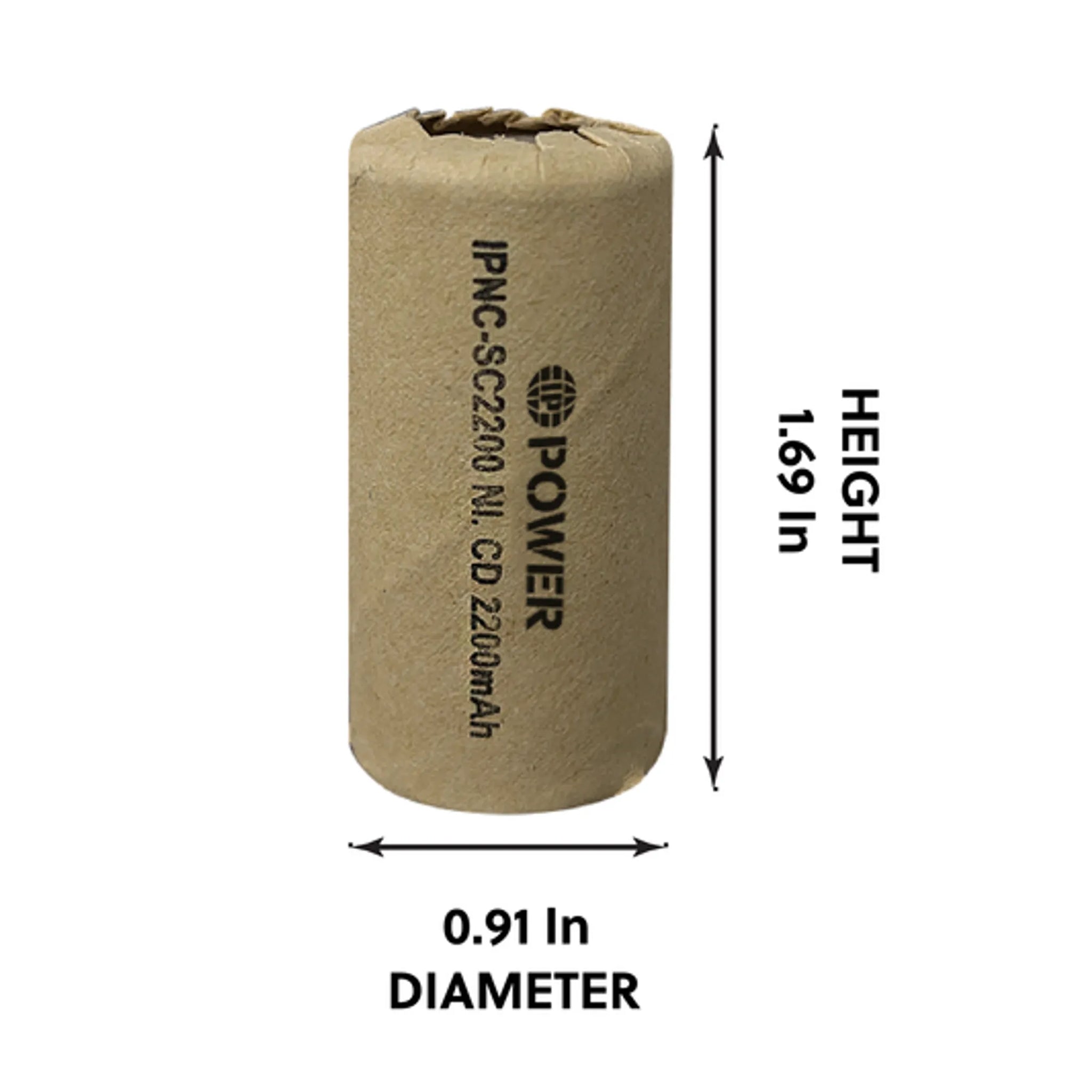 IP Power Sub C Ni-Cd 2200mAh 1.2V Flat Top Battery  - 4 Pack
