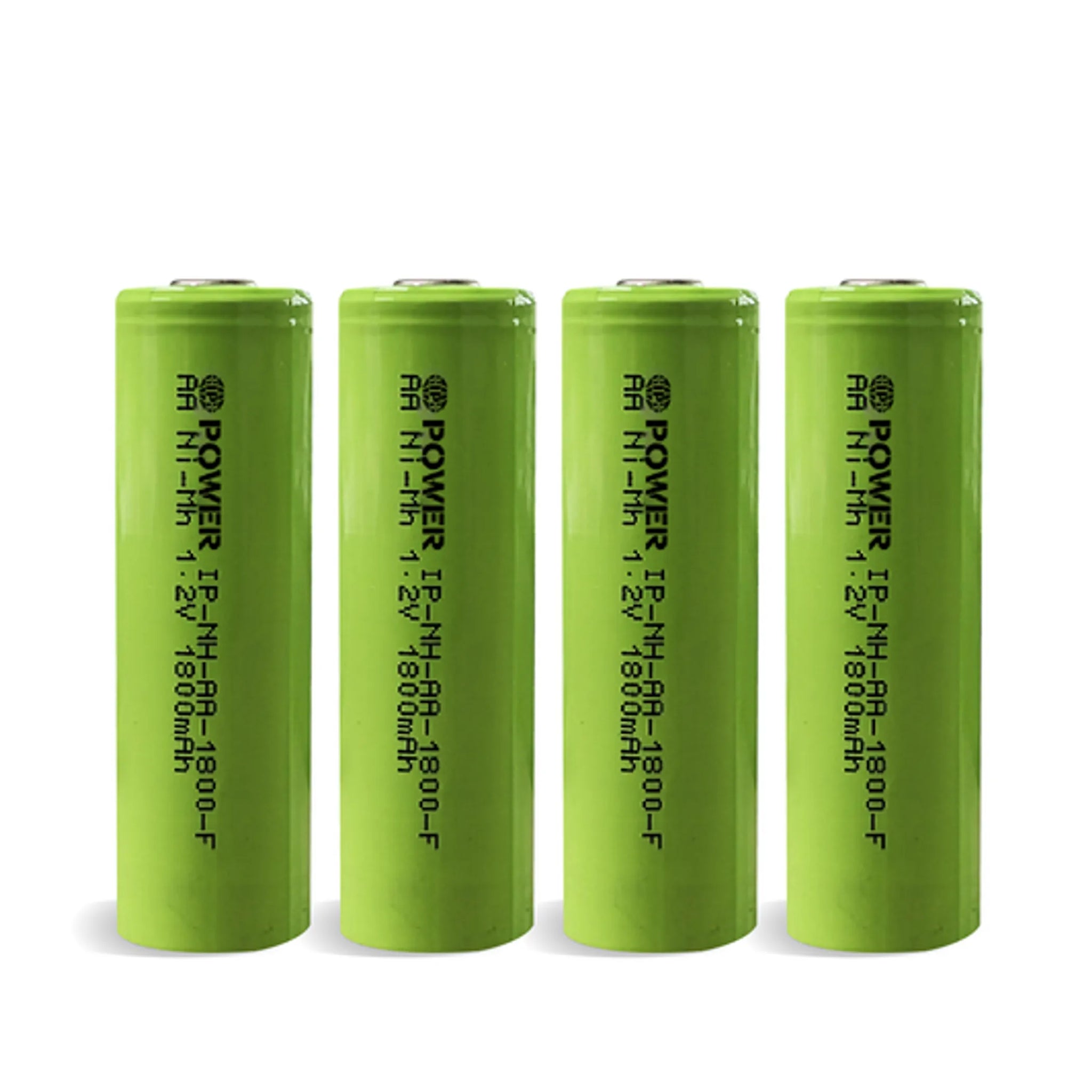IP Power Ni-Mh AA 1800mAh 1.2V Rechargeable Flat Top - 4 Pack