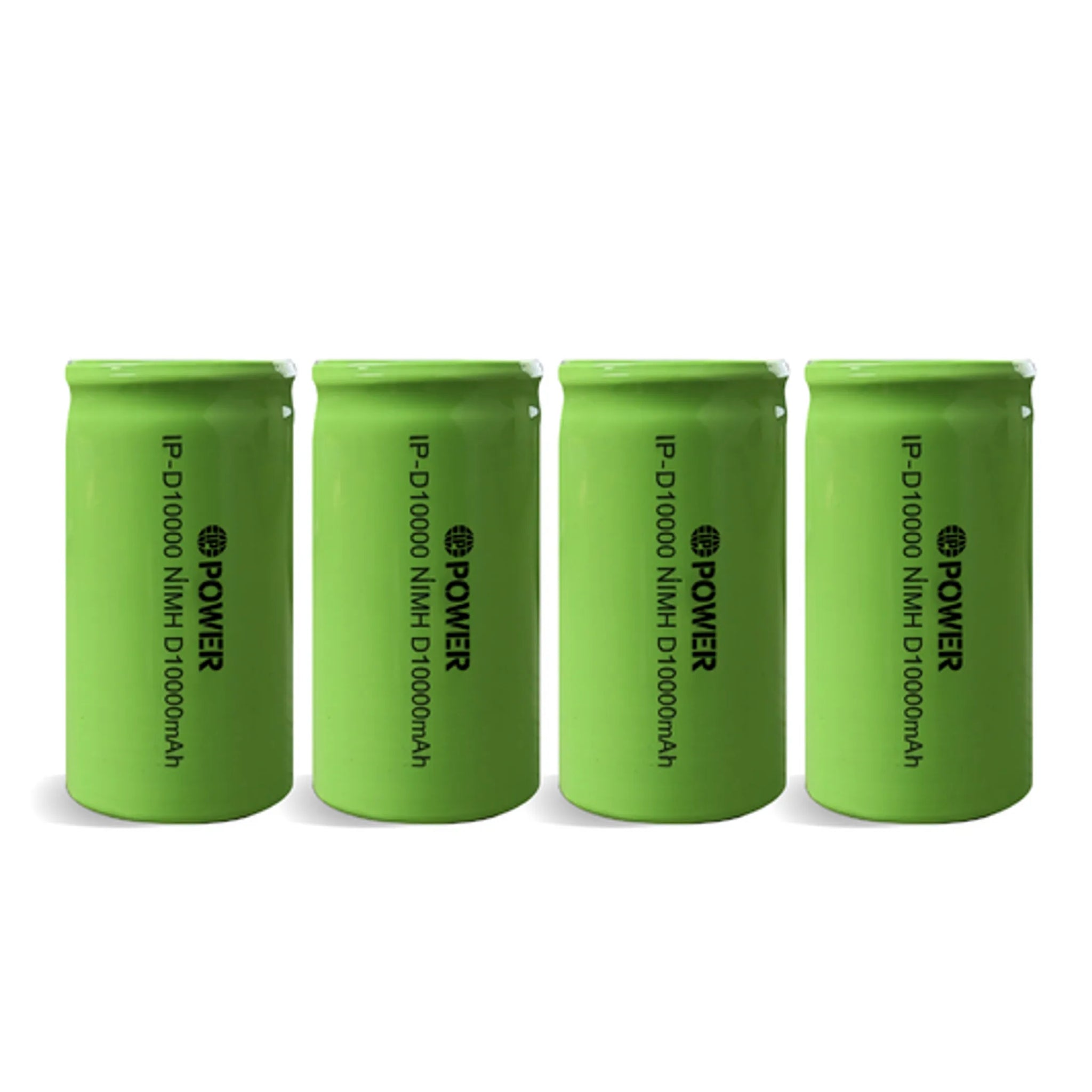 IP Power Ni-Mh D 10000mAh 1.2V Rechargeable Flat Top Battery - 4 Pack