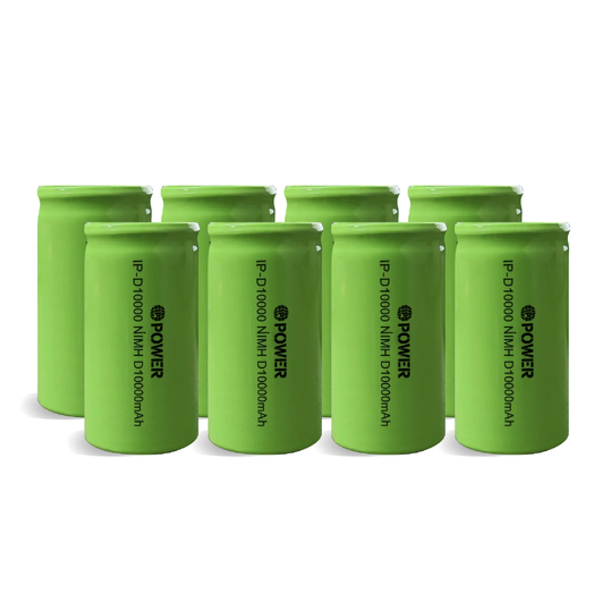 IP Power Ni-Mh D 10000mAh 1.2V Rechargeable Flat Top Battery - 4 Pack