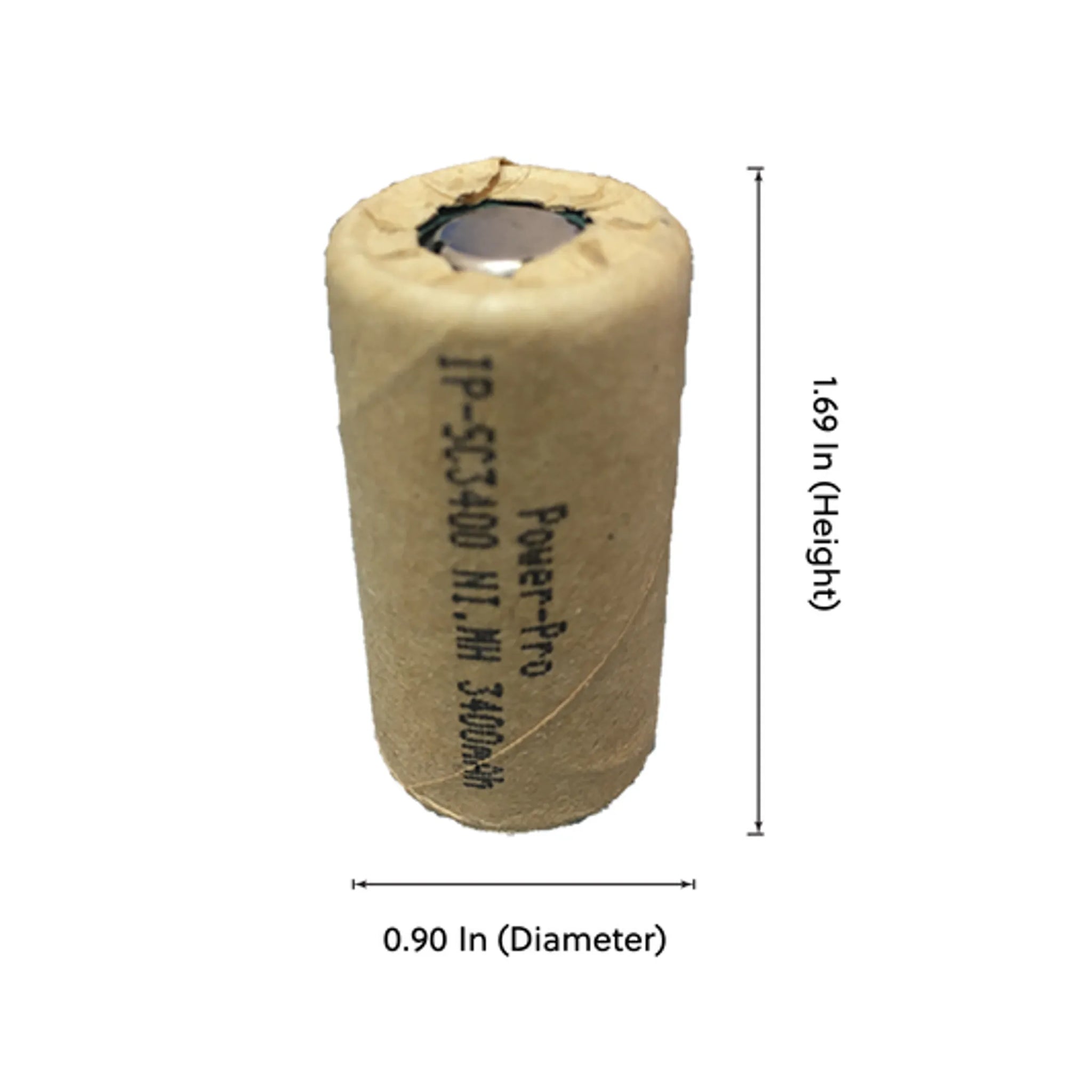 IP Power Sub C Ni-Mh 3400mAh 1.2V Flat Top Battery - 4 Pack