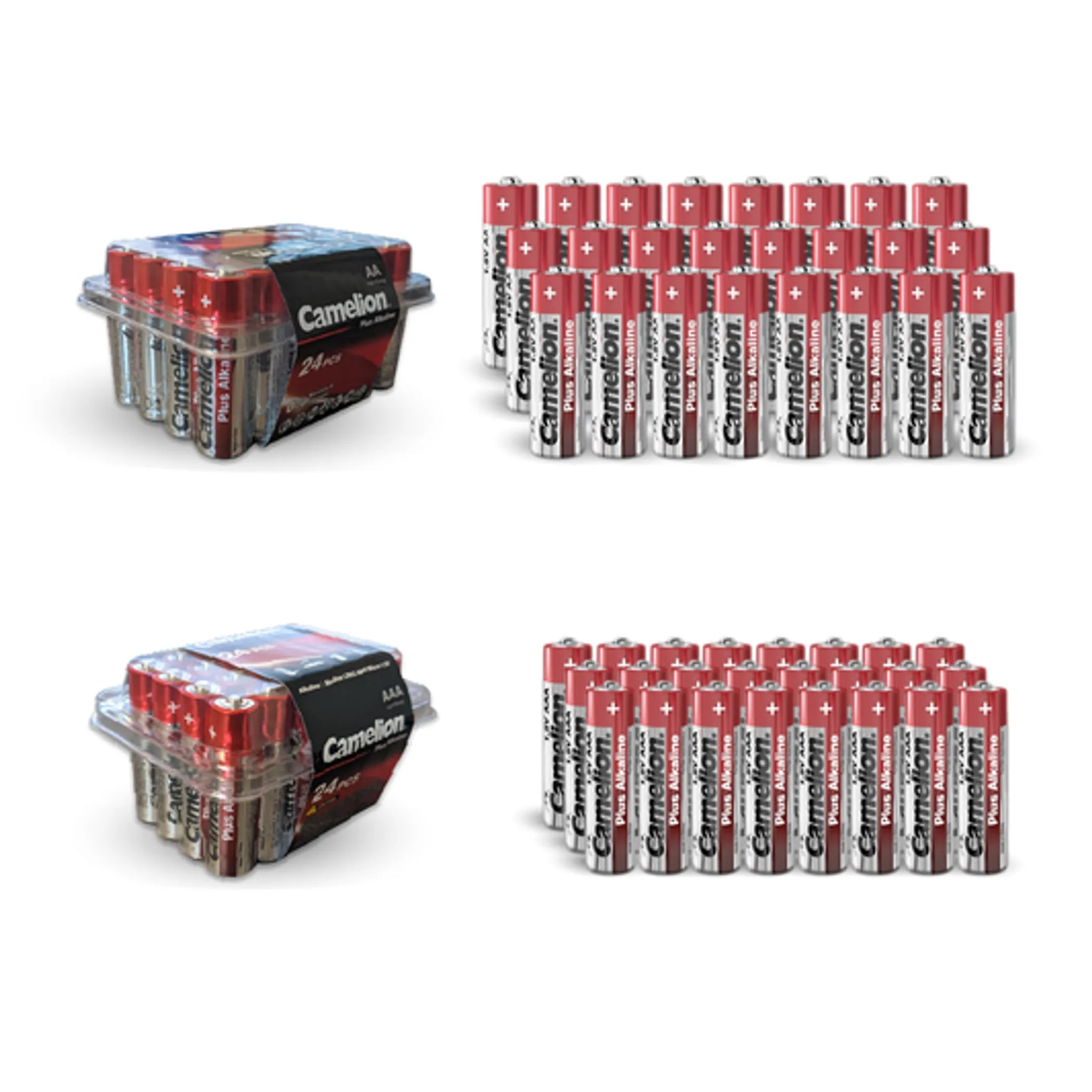 Camelion AAA 1.5V Alkaline Plastic Tub (24Ct) + AA 1.5V Alkaline Plastic Tub (24Ct)