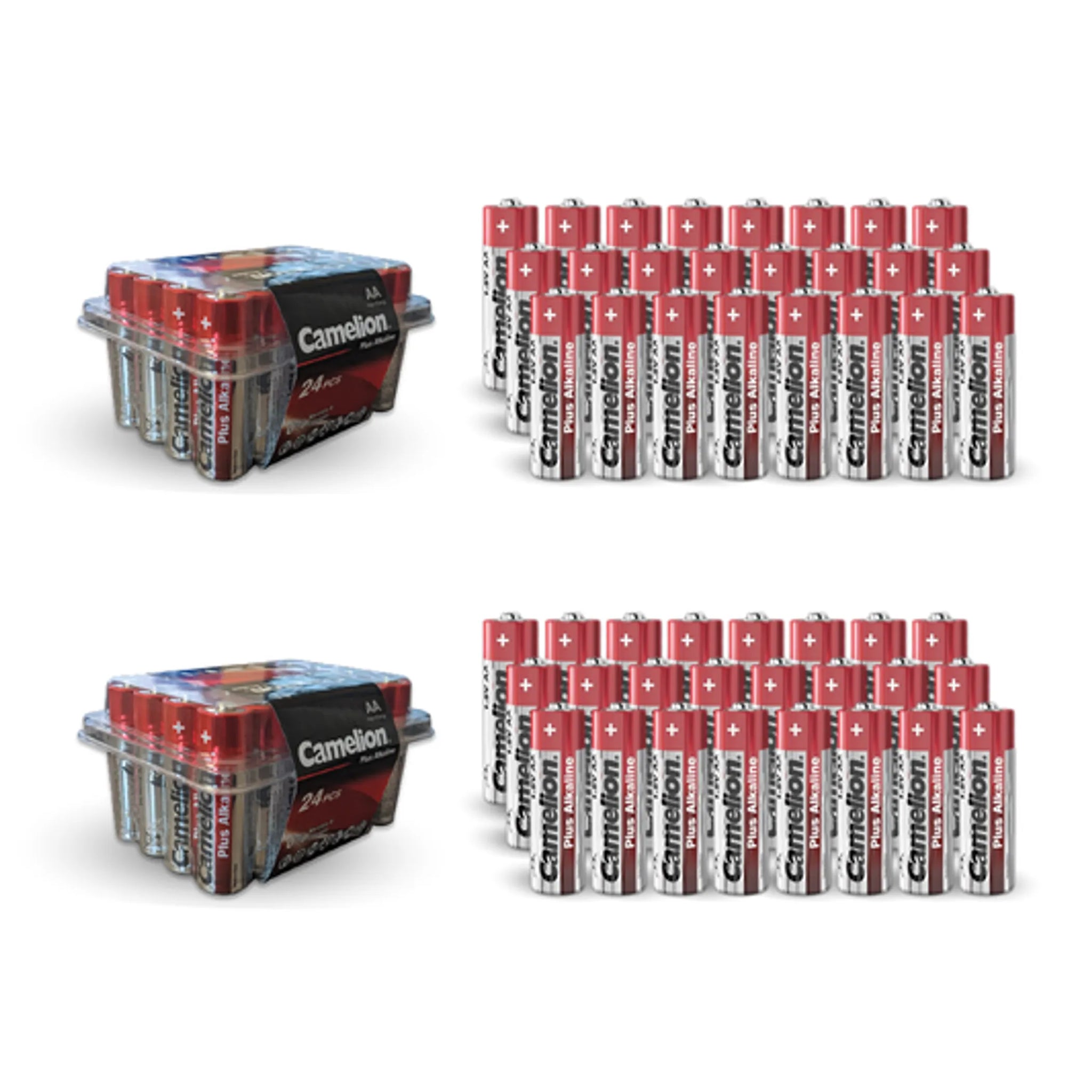 Camelion AA 1.5V Plus Alkaline Plastic Tub 48 Count (2 x 24Ct)