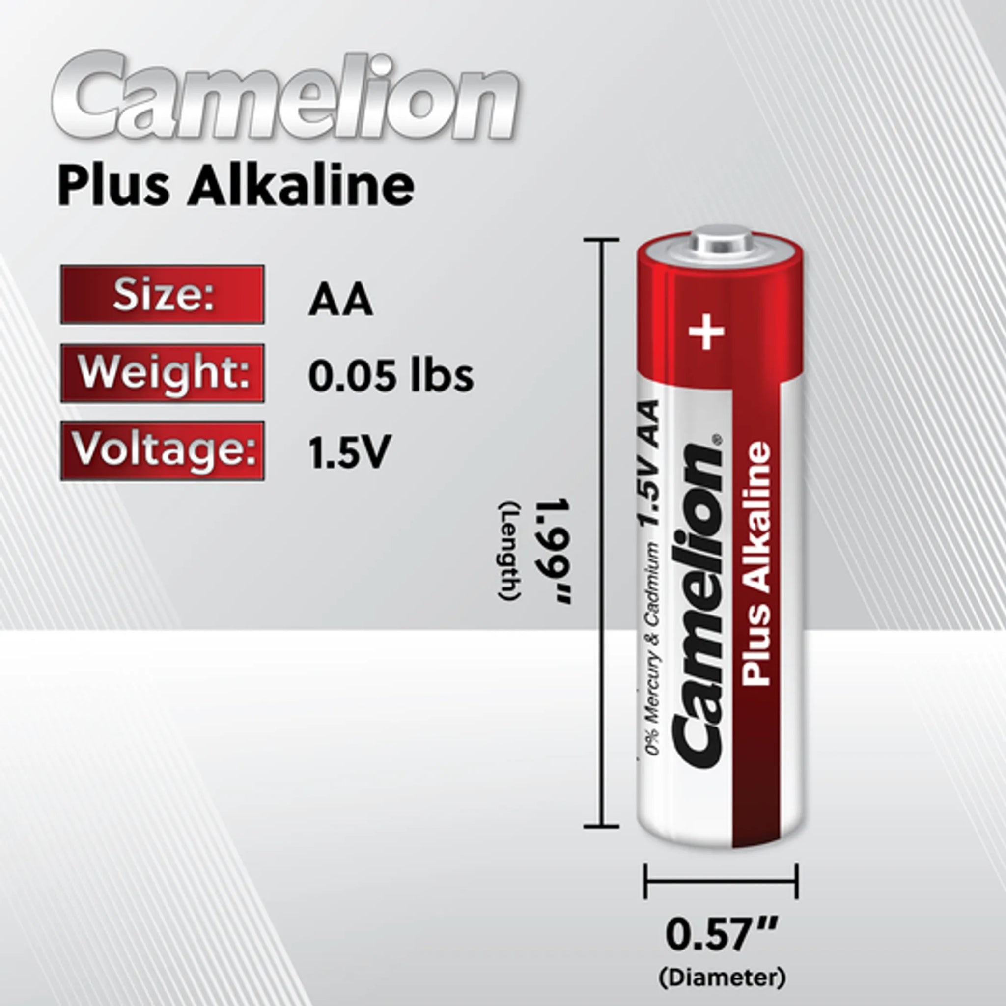 Camelion AA 1.5V Plus Alkaline Plastic Tub 48 Count (2 x 24Ct)