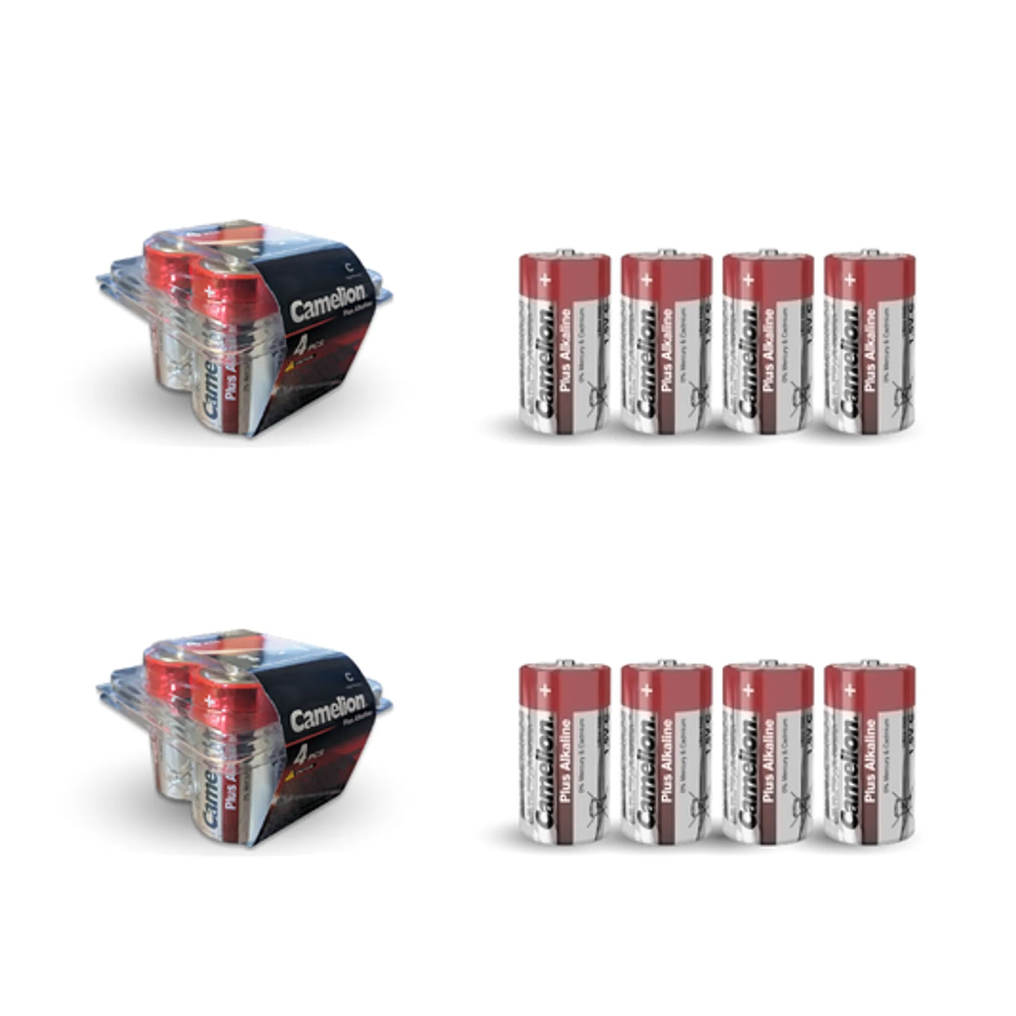 Camelion C 1.5V Alkaline Plastic Tub 8 Count (2 x 4Ct)