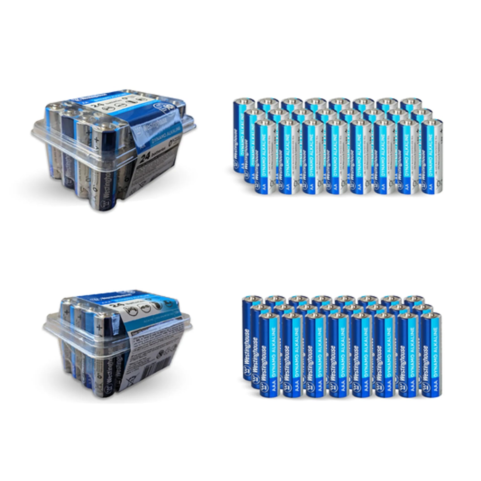 Westinghouse AAA 1.5V Alkaline Plastic Tub (24Ct) + AA 1.5V Alkaline Plastic Tub (24Ct)