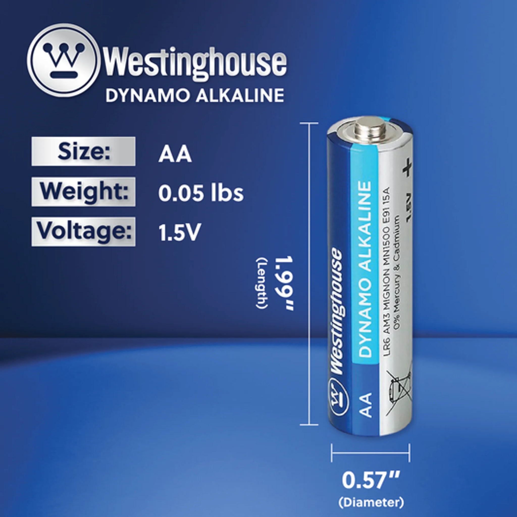 Westinghouse AA 1.5V Alkaline Plastic Tub 48 Count (2 x 24Ct)