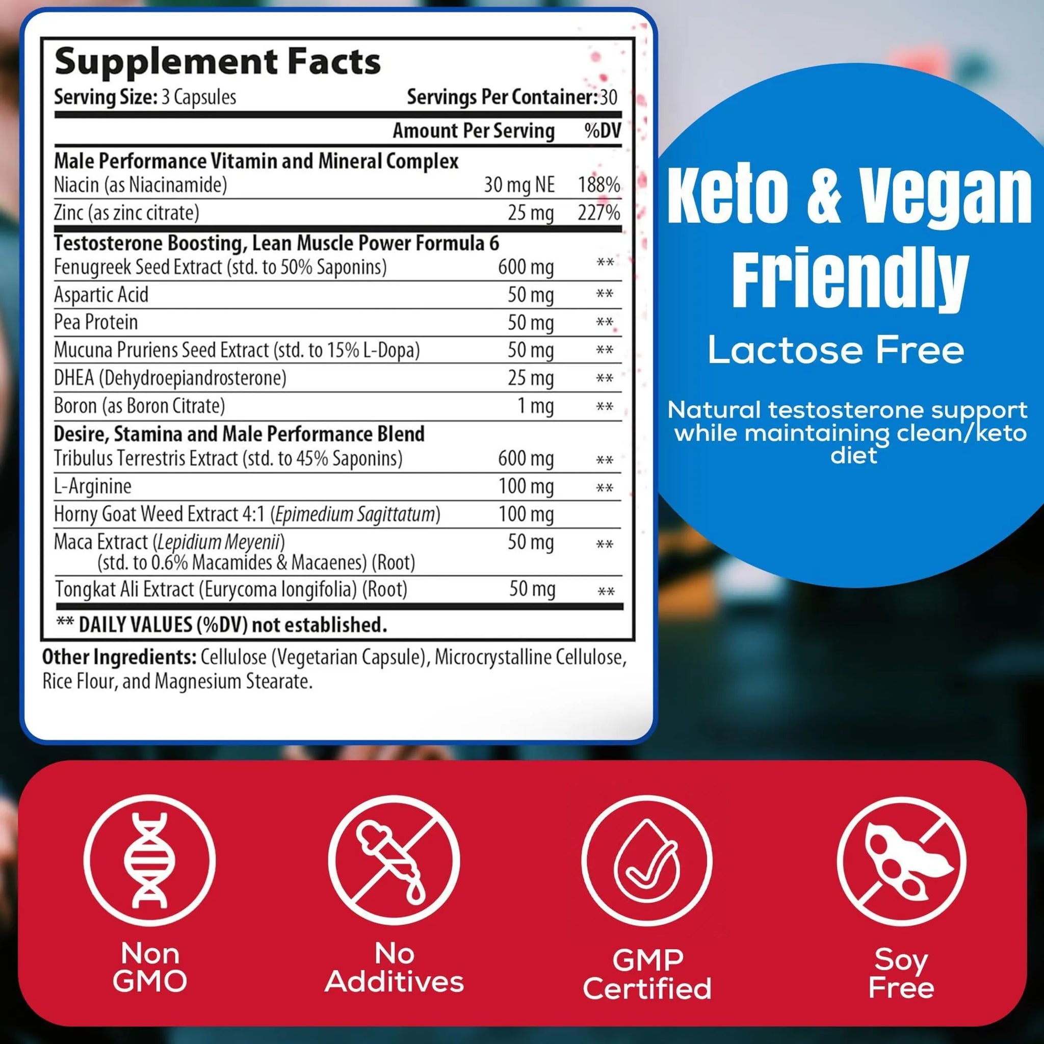 Testosterone Booster for Men Keto Vegan